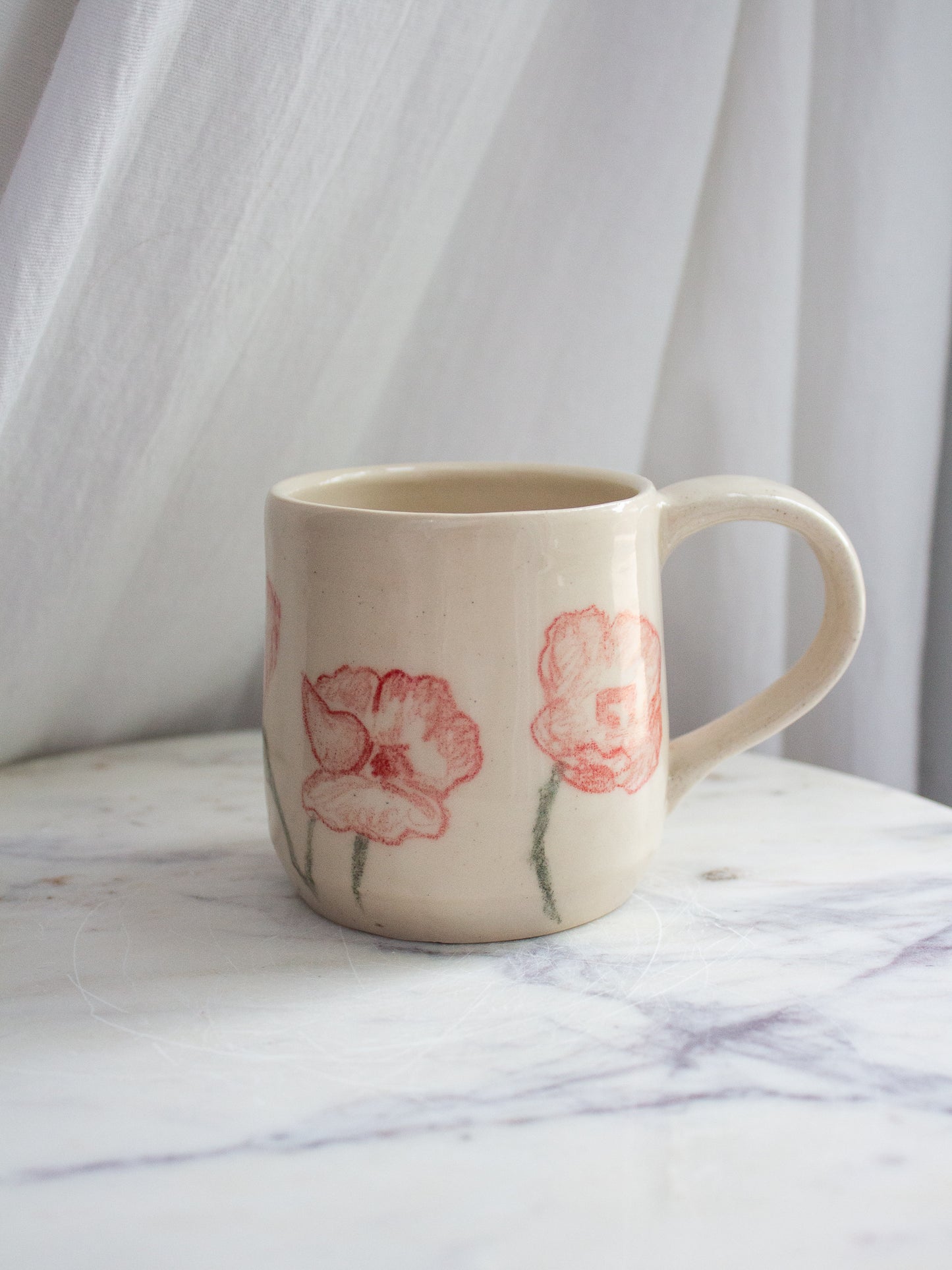 Hand Drawn Poppy Mug No. 4