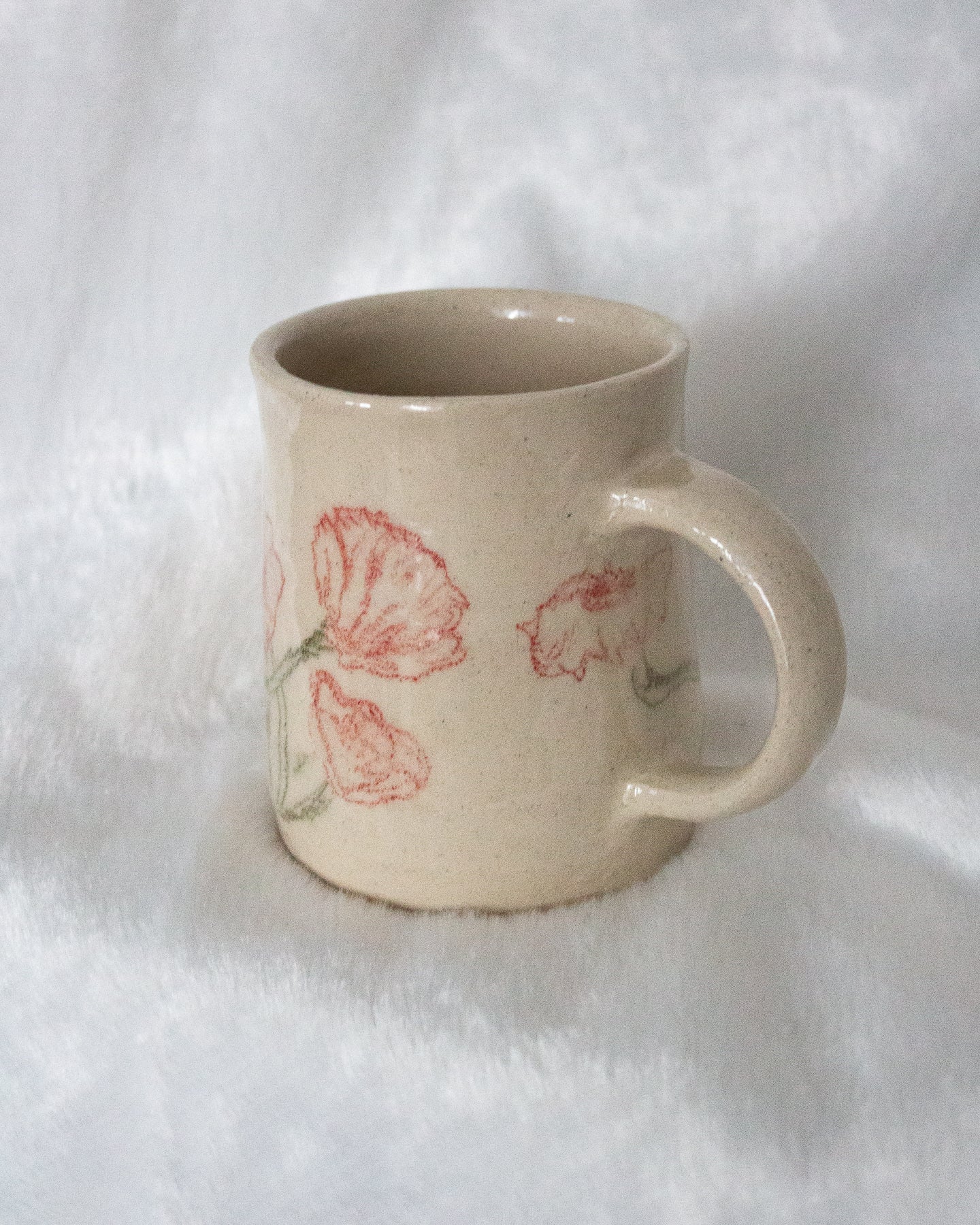 Hand Drawn Red Poppy Mug