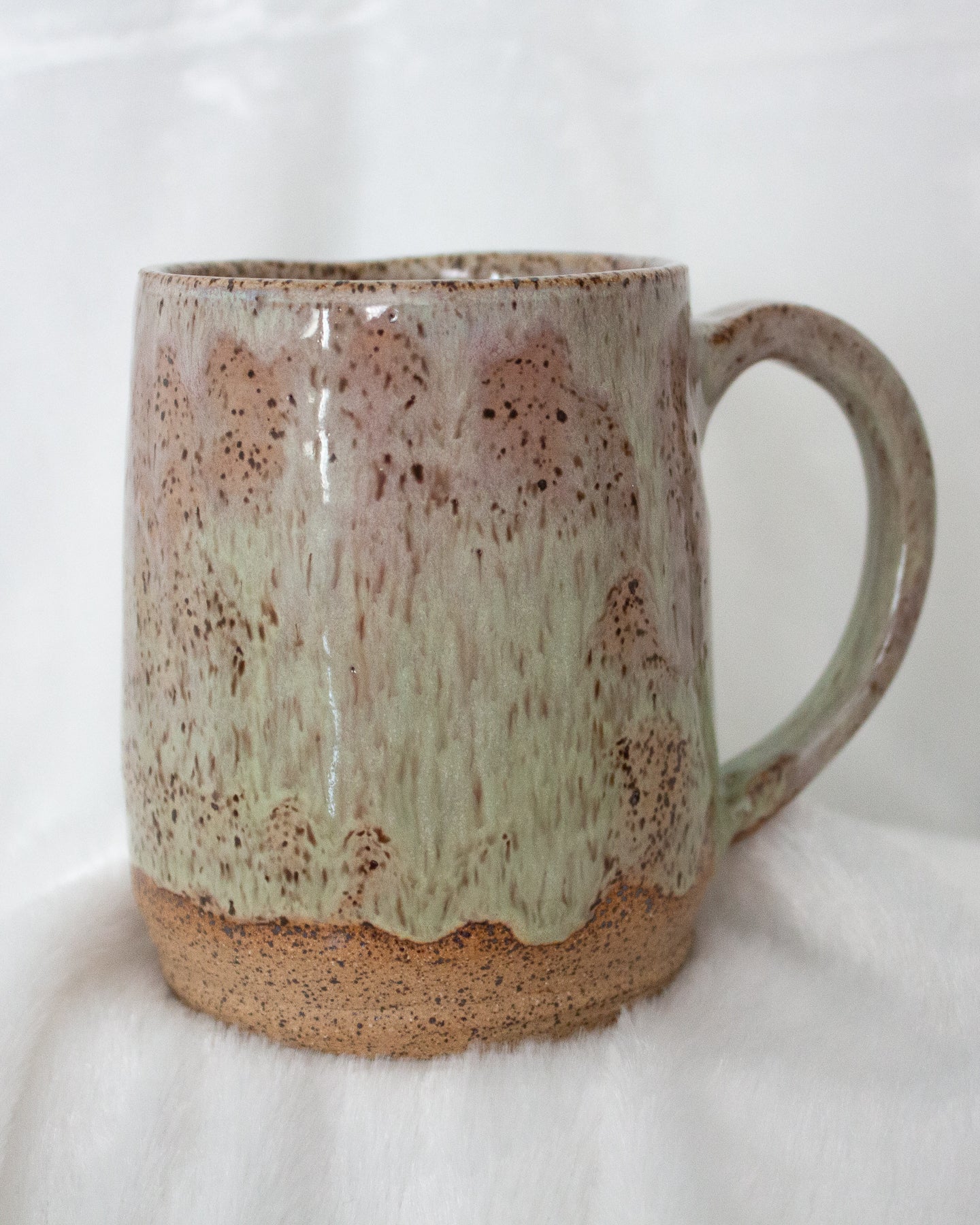 Large Green Speckled Mug