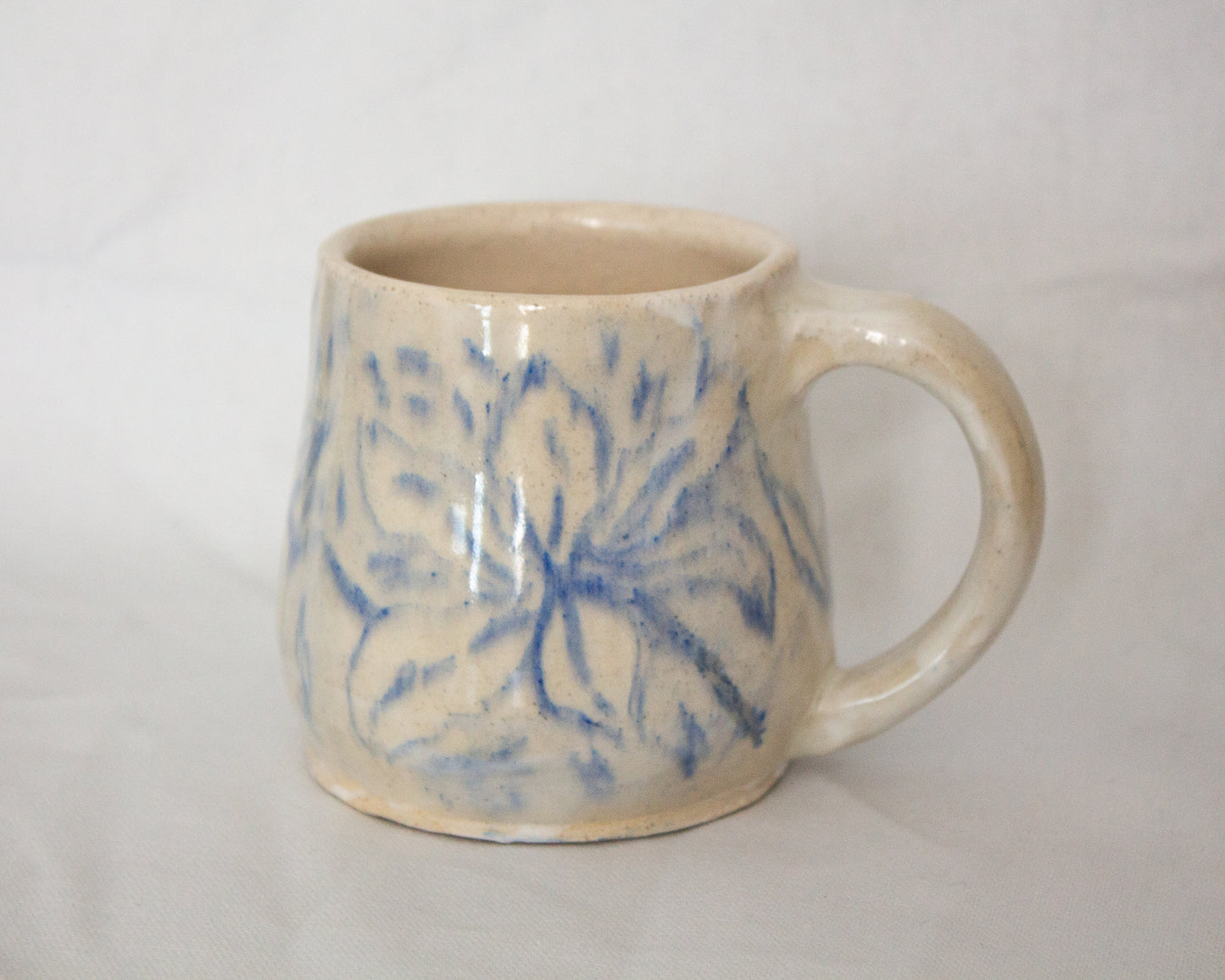 Hand Drawn Floral Blue Mug