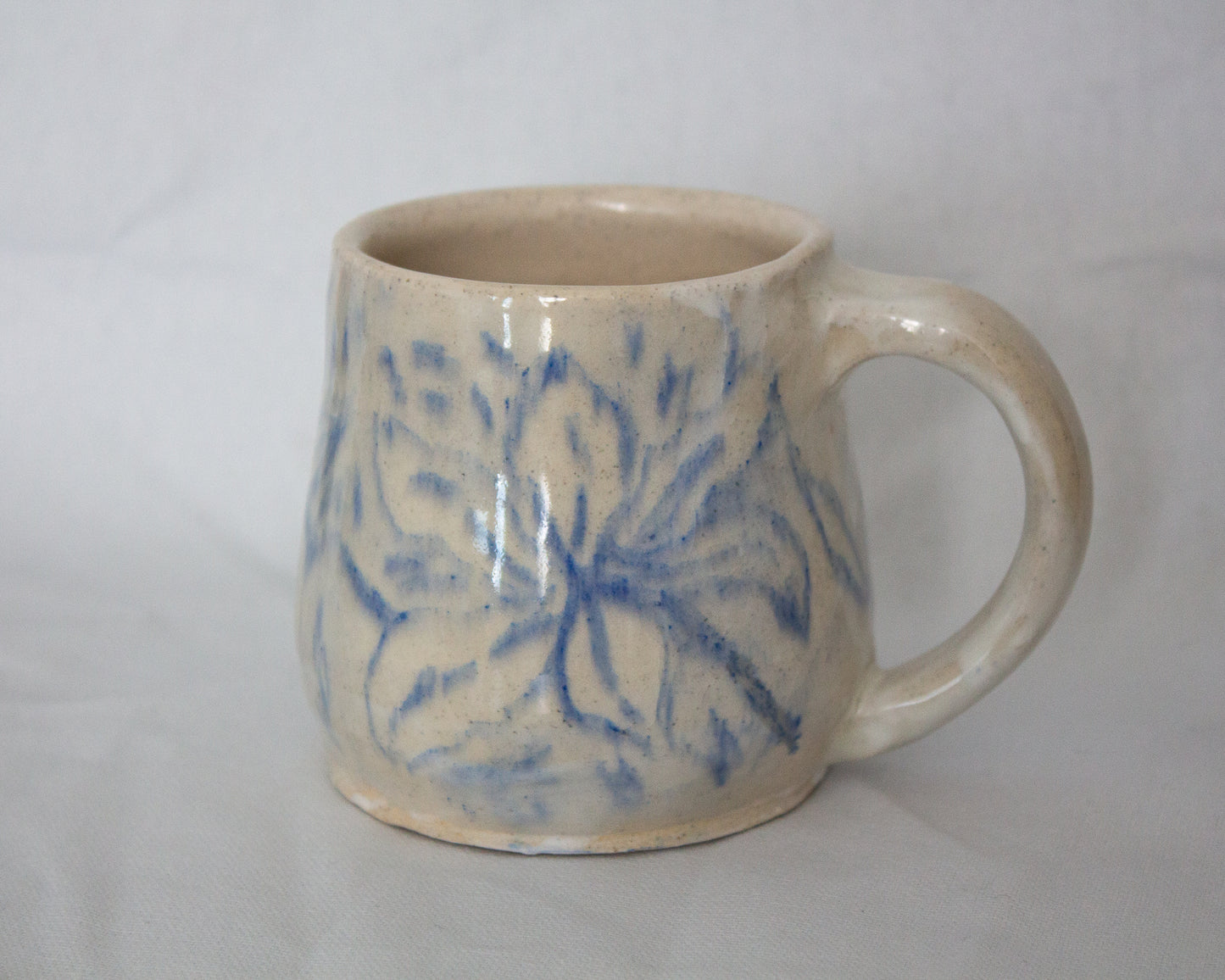Hand Drawn Floral Blue Mug