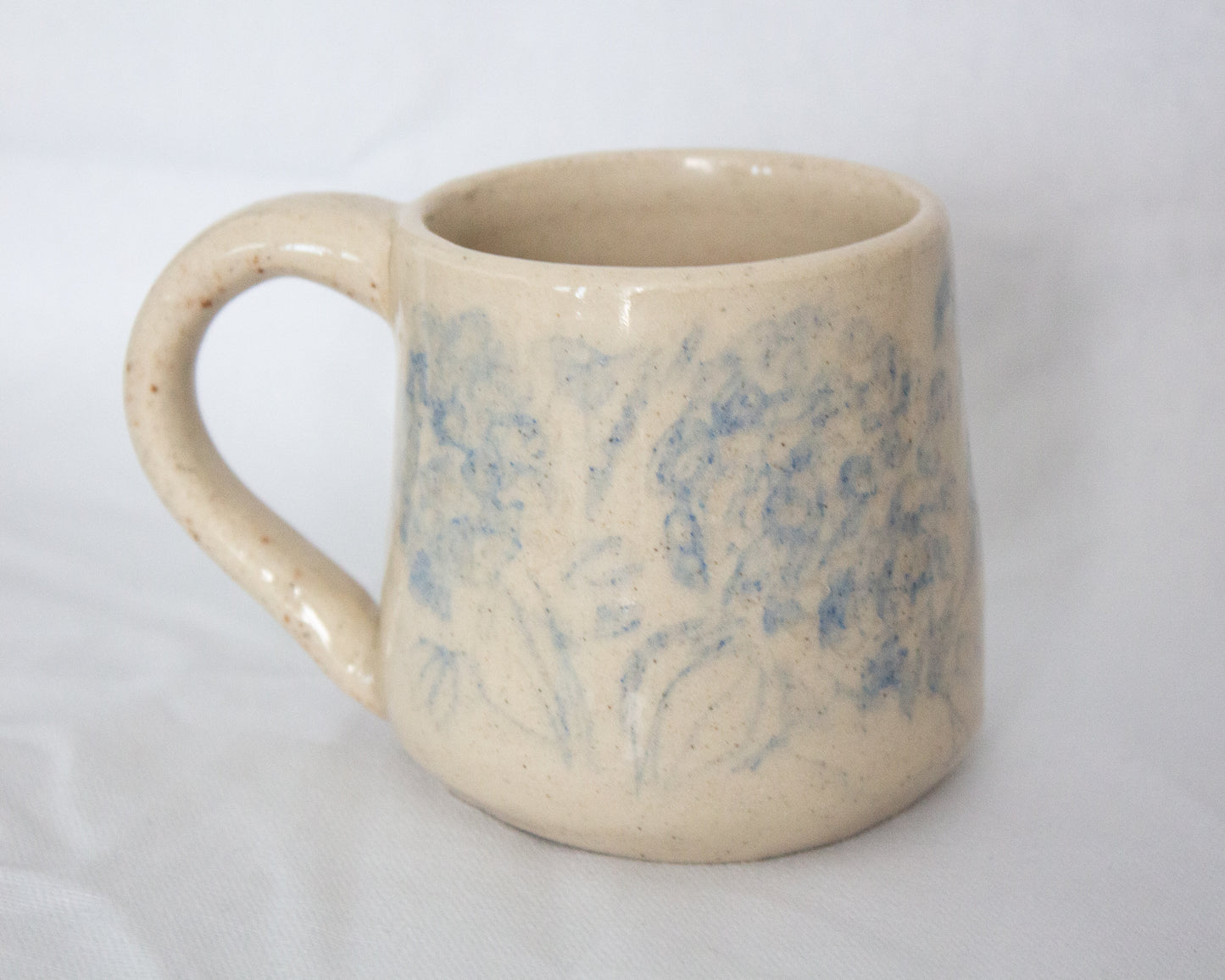 Small Hand Drawn Blue Hydrangea Mug