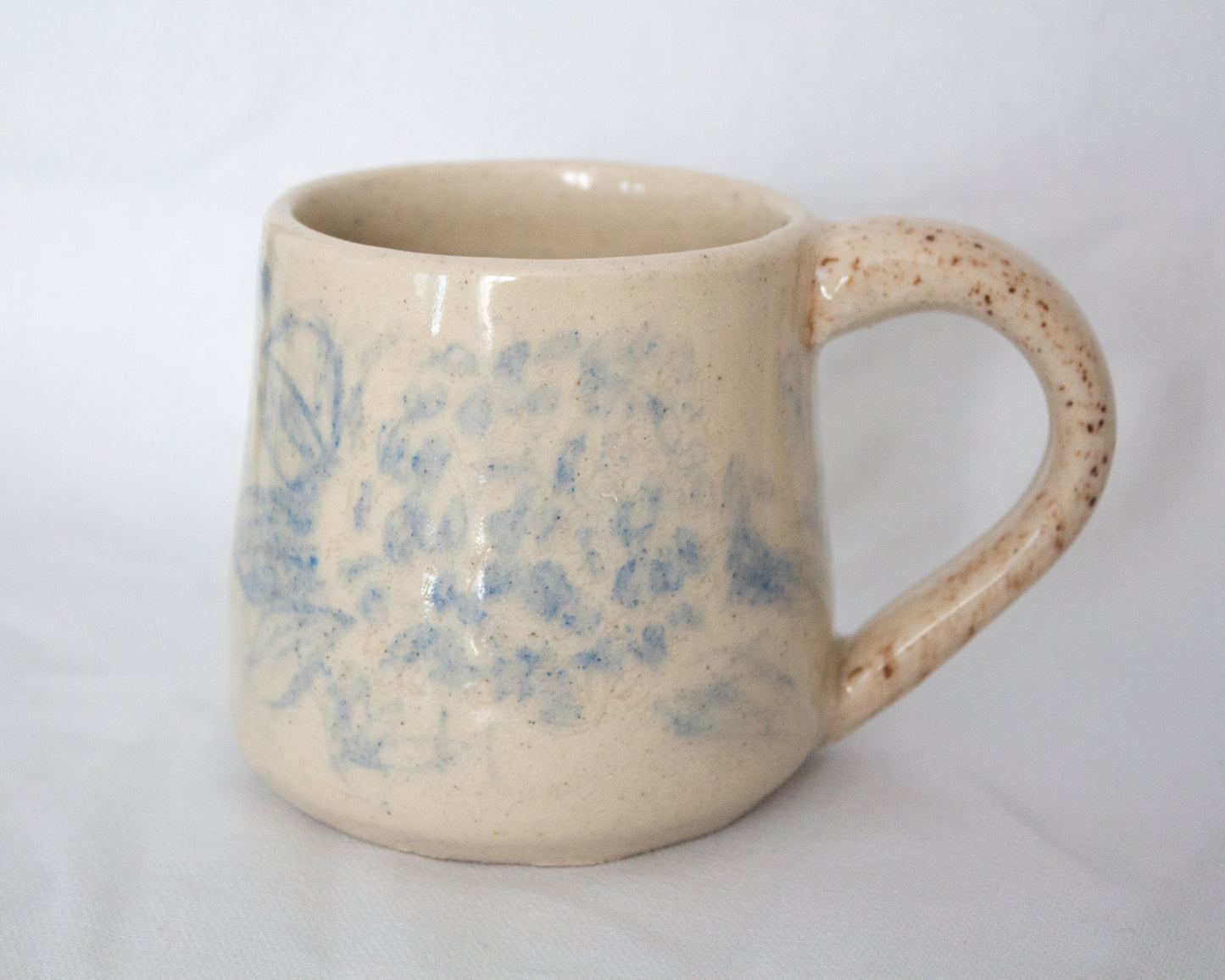 Small Hand Drawn Blue Hydrangea Mug