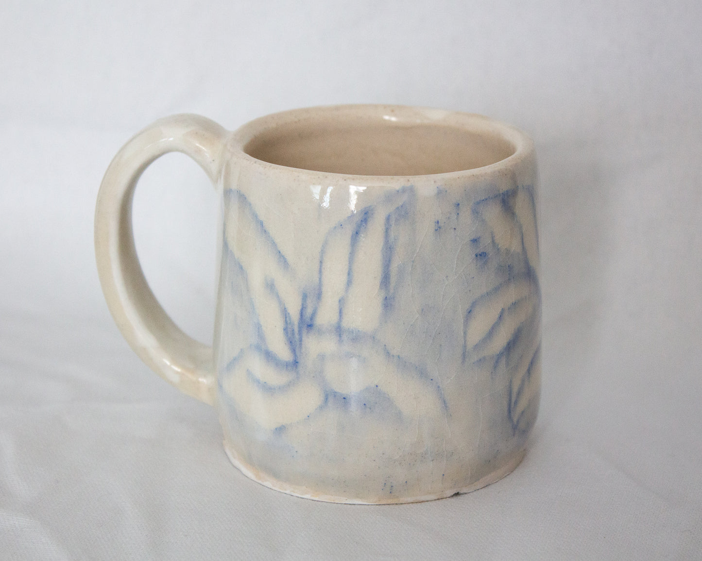 Hand Drawn Blue Abstracted Floral Mug