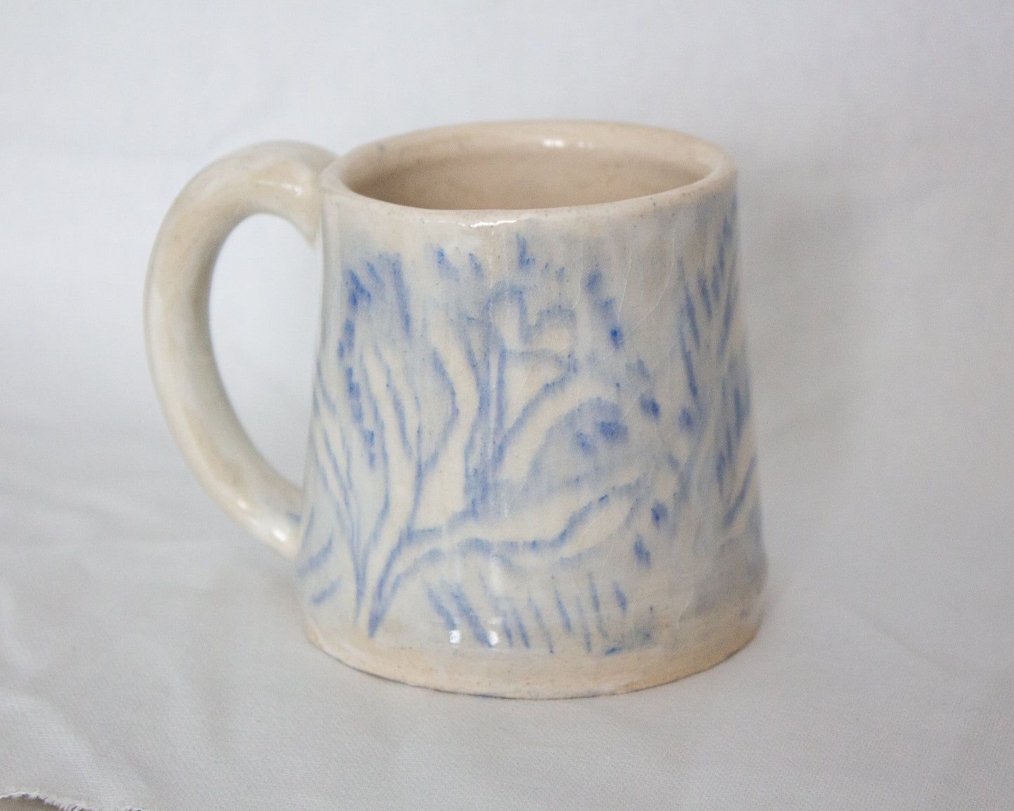 Hand Drawn Floral Blue Mug