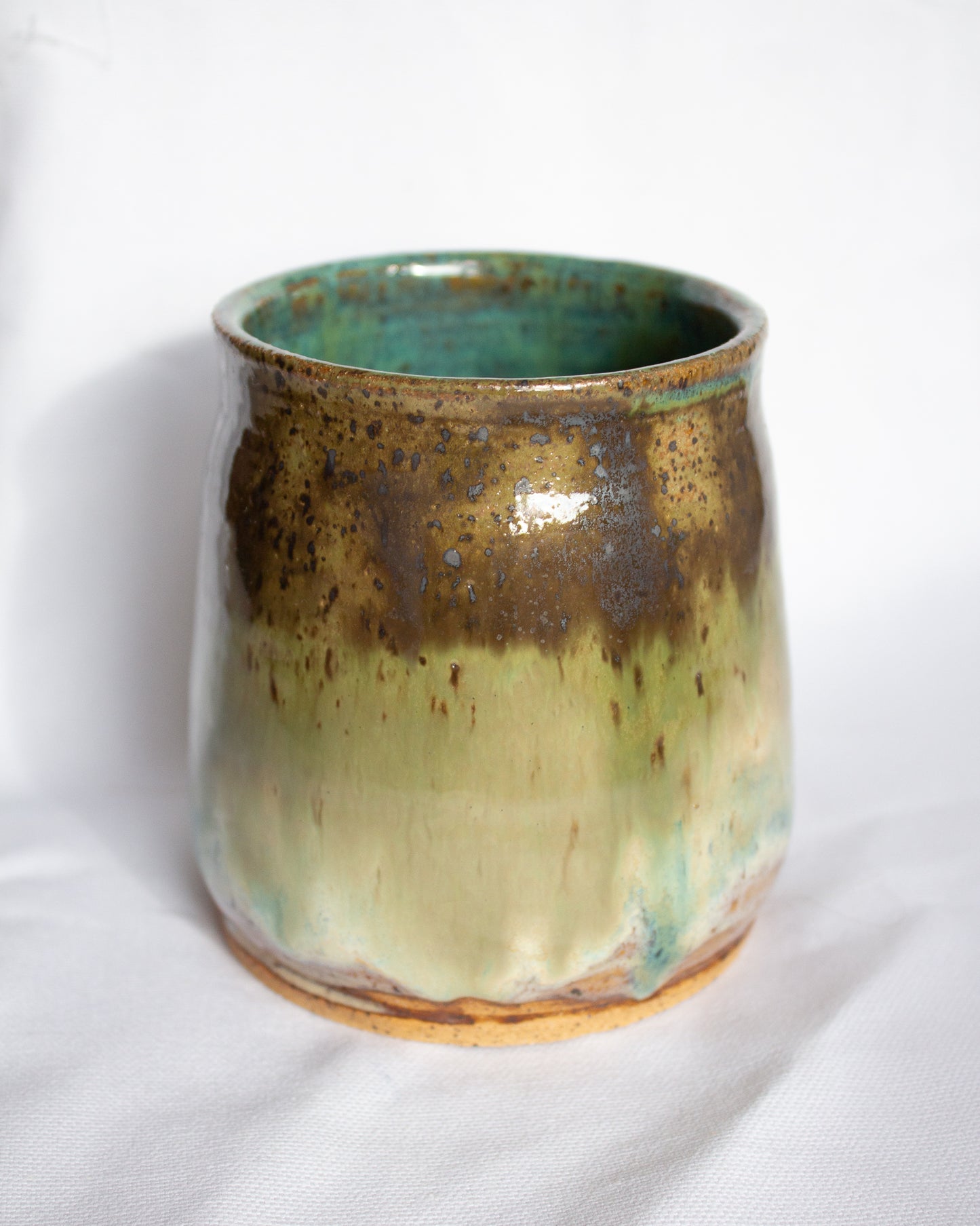 Small Green & Brown Vase