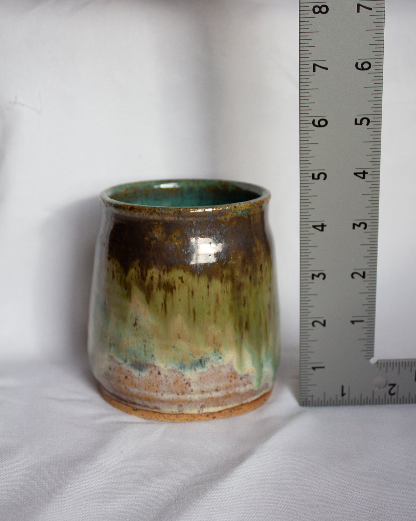 Small Green & Brown Vase