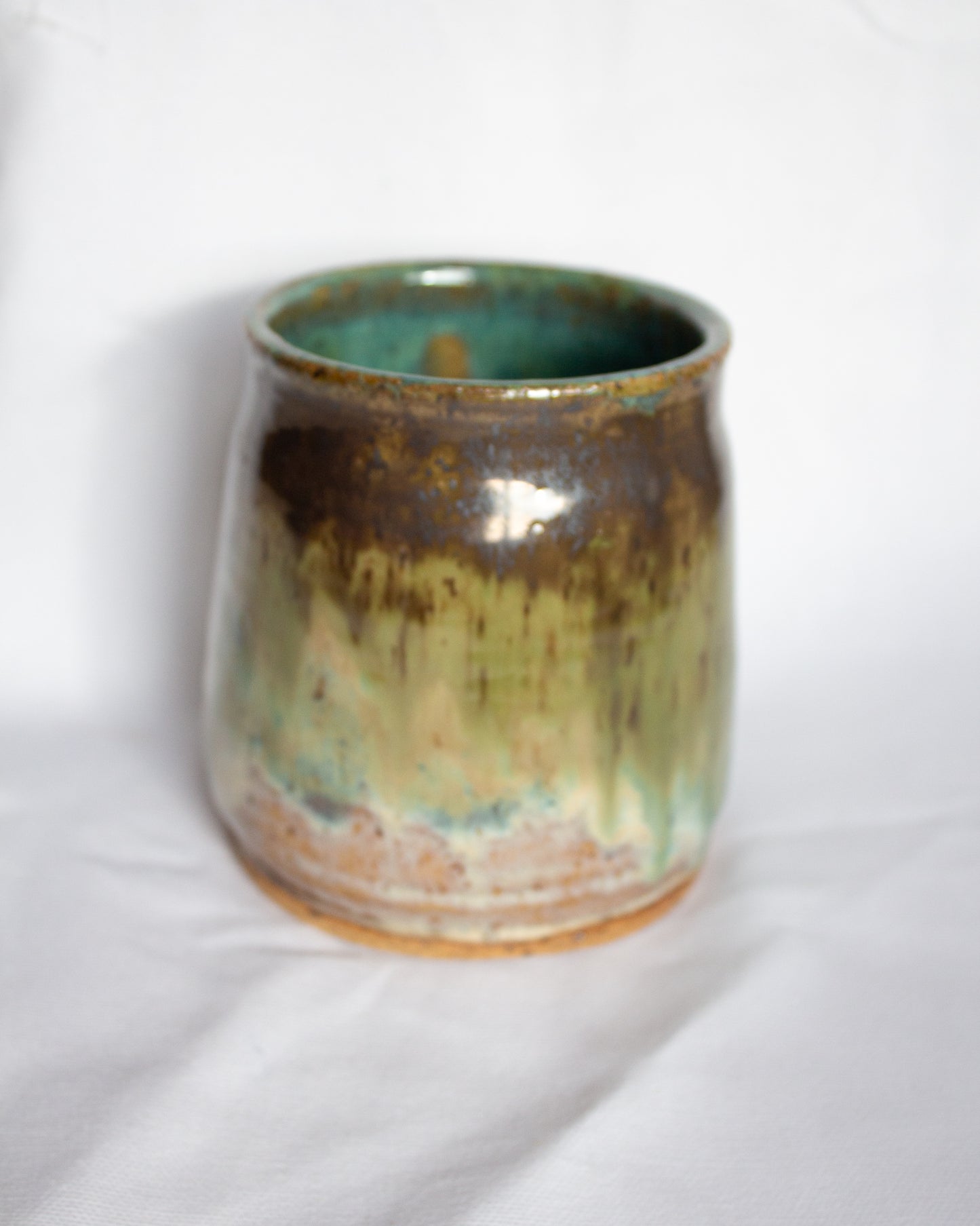 Small Green & Brown Vase