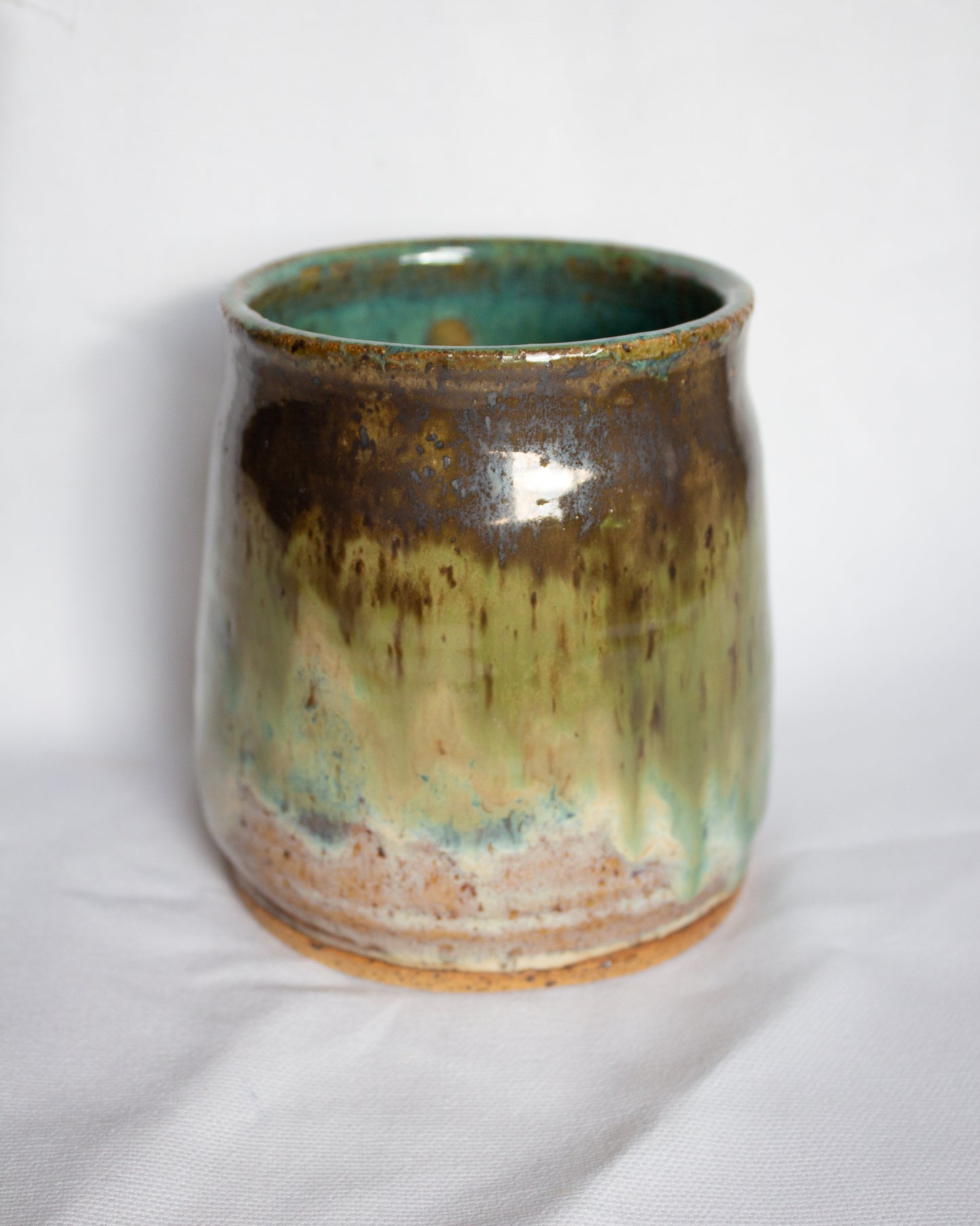Small Green & Brown Vase