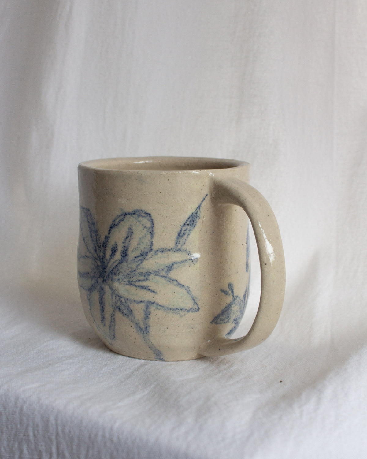 Hand Drawn Blue Lily Mug No. 22