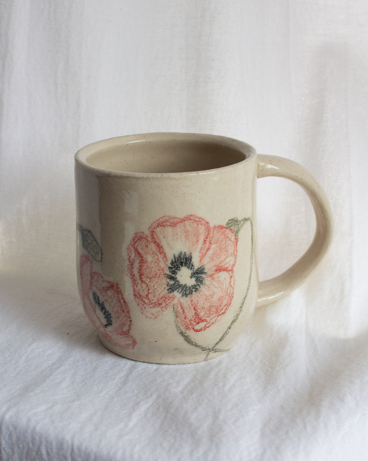 Hand Drawn Poppy Mug No. 13