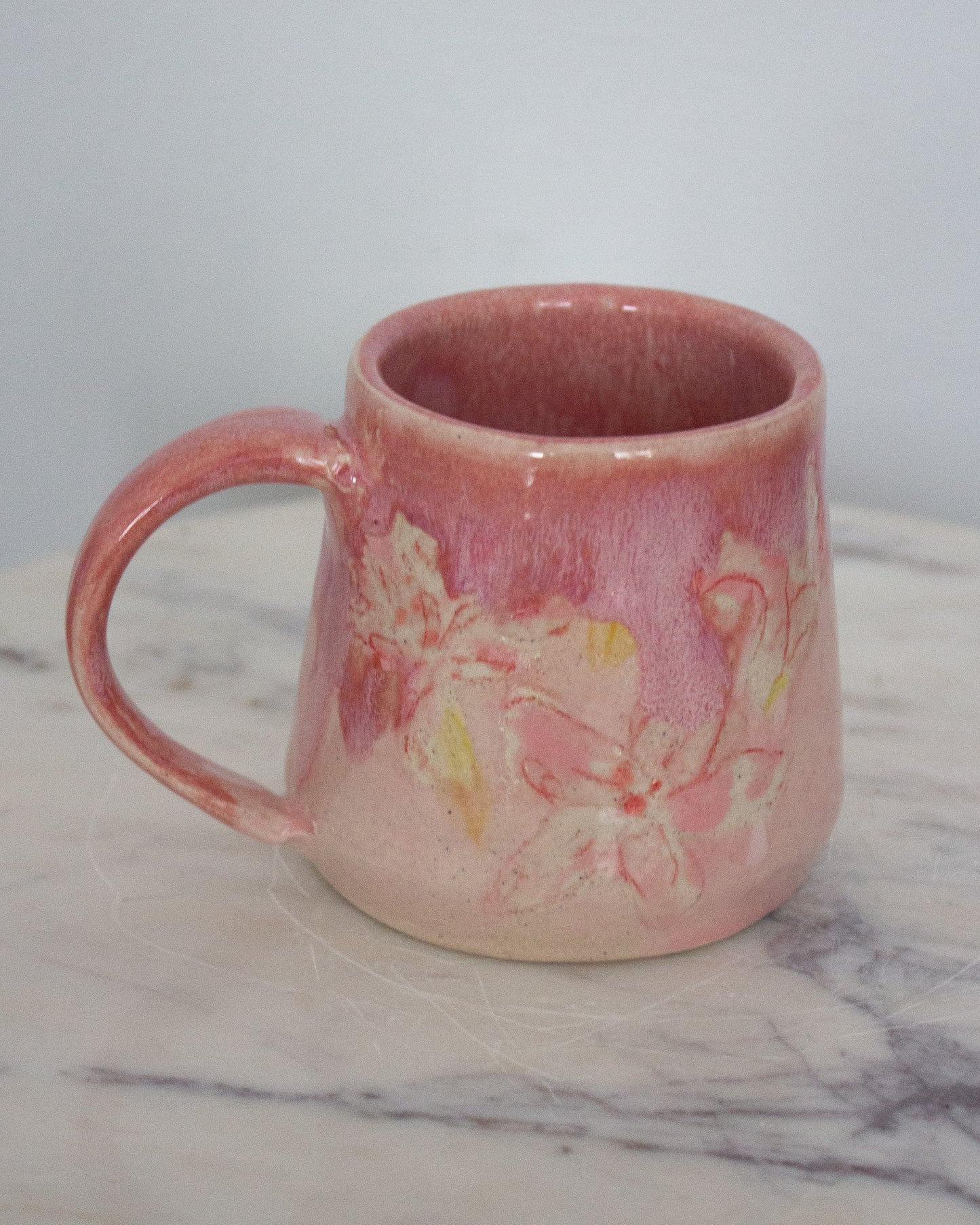 Hand Painted Pink Mug No. 14