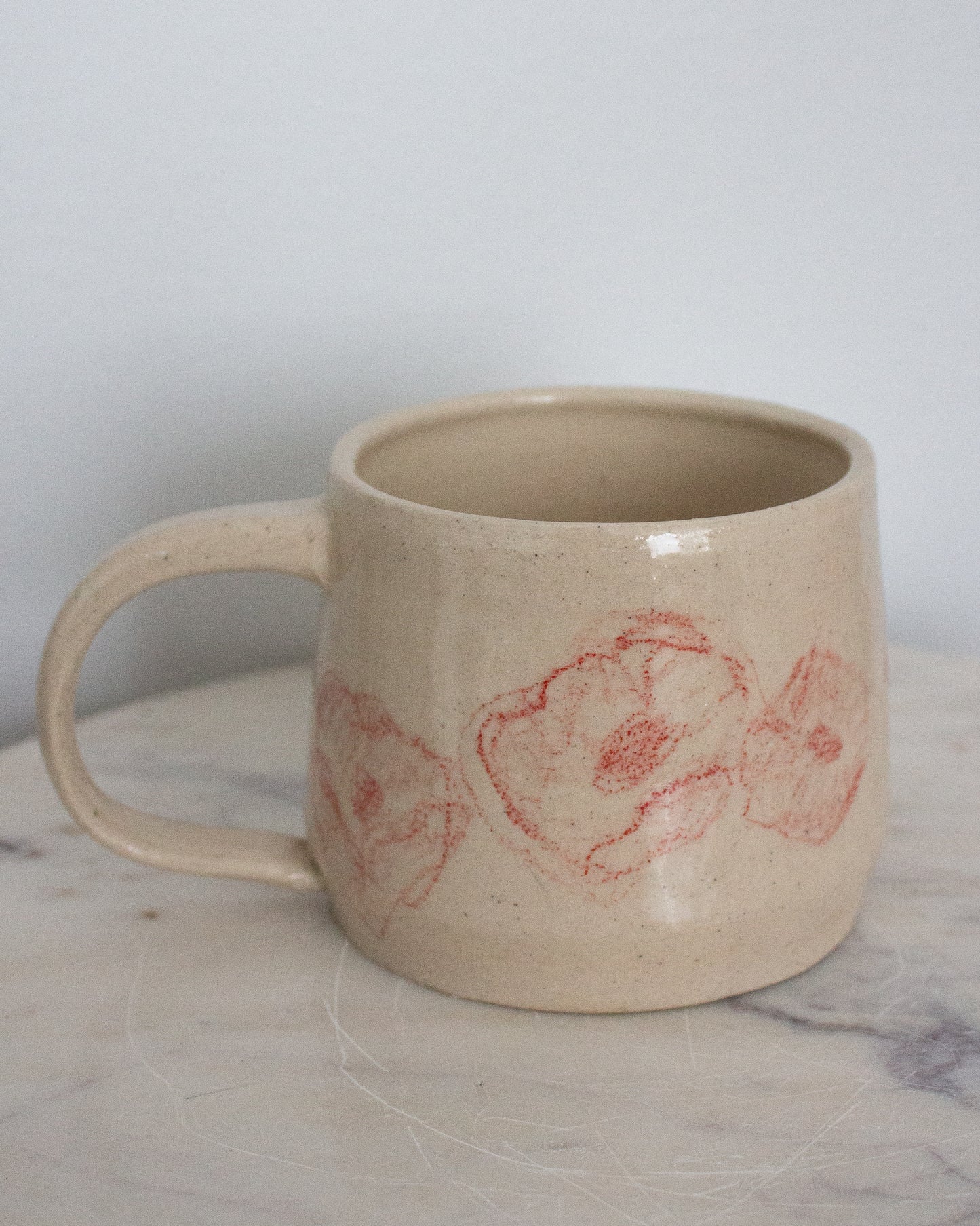 Hand Drawn Red Poppy Mug No. 20