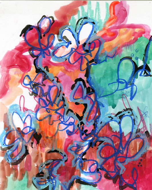 Abstract Floral Print 11 x 14