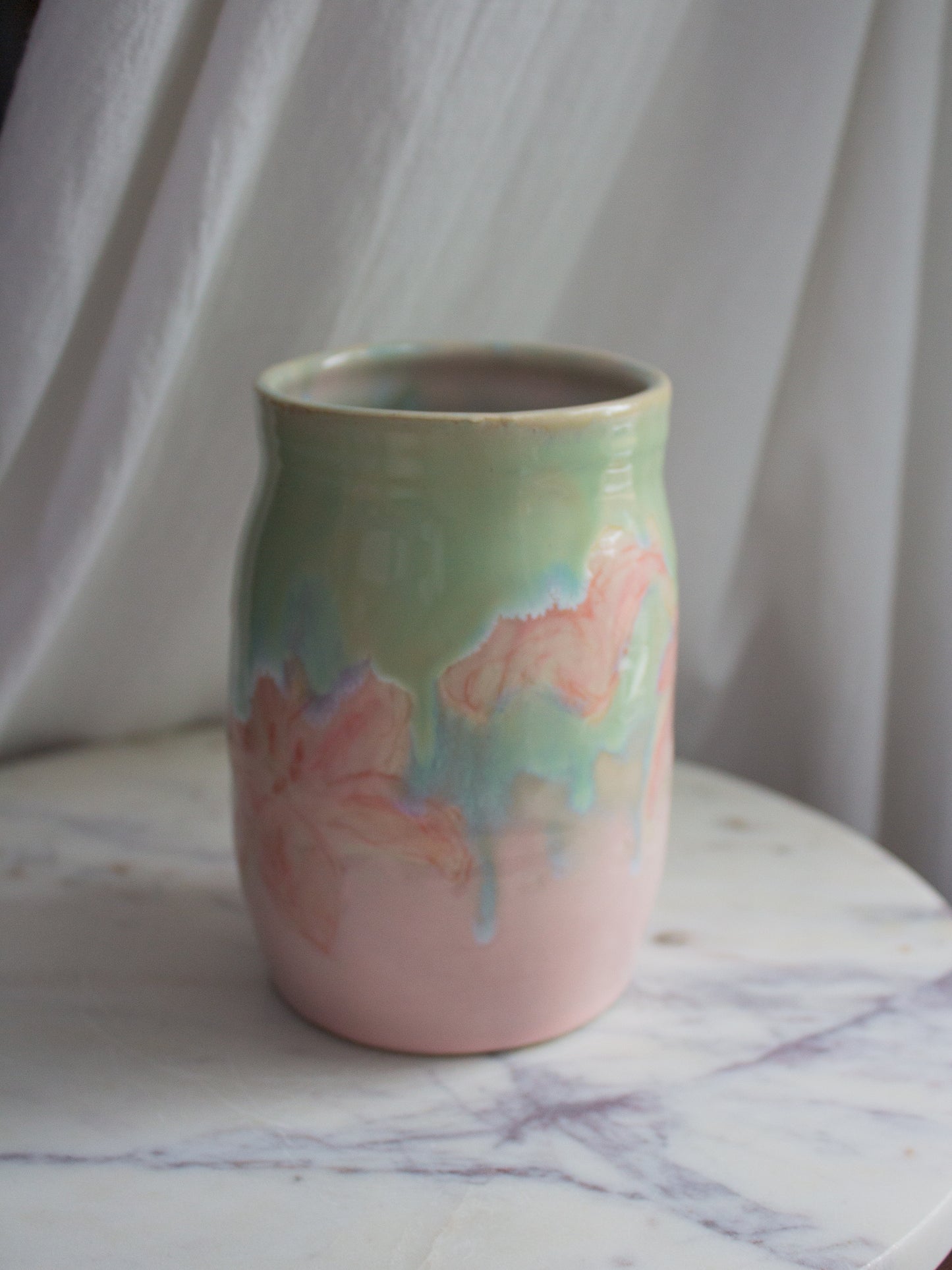 SMALL Turquiose and Pink Lily Vase No. 19