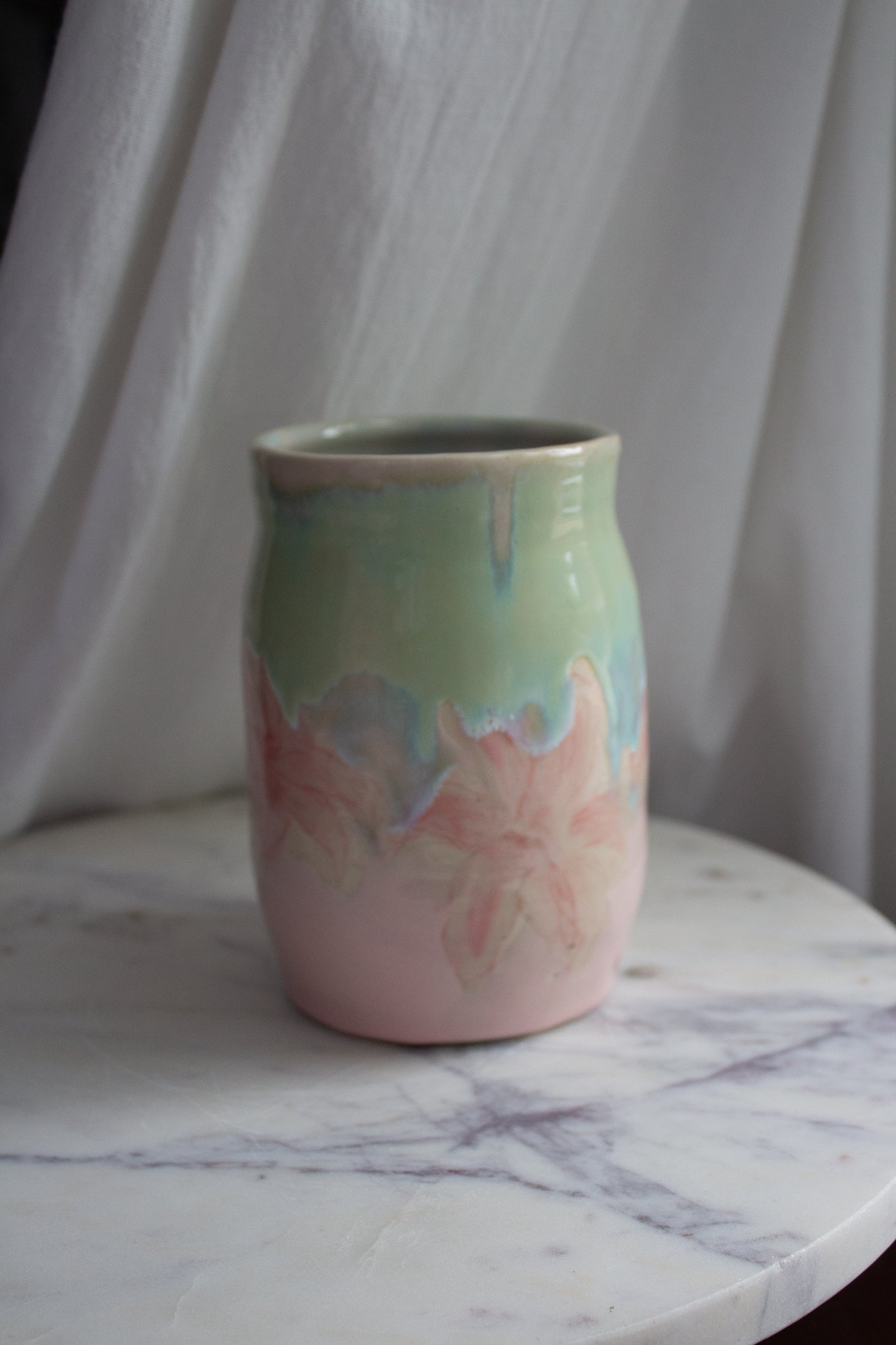 SMALL Turquiose and Pink Lily Vase No. 19