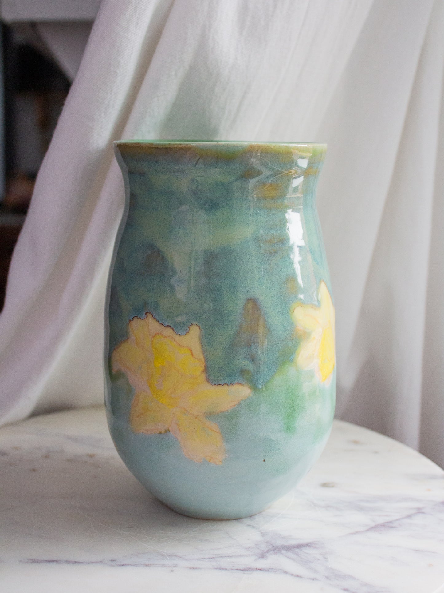 Turquoise Daffodil Vase No. 18