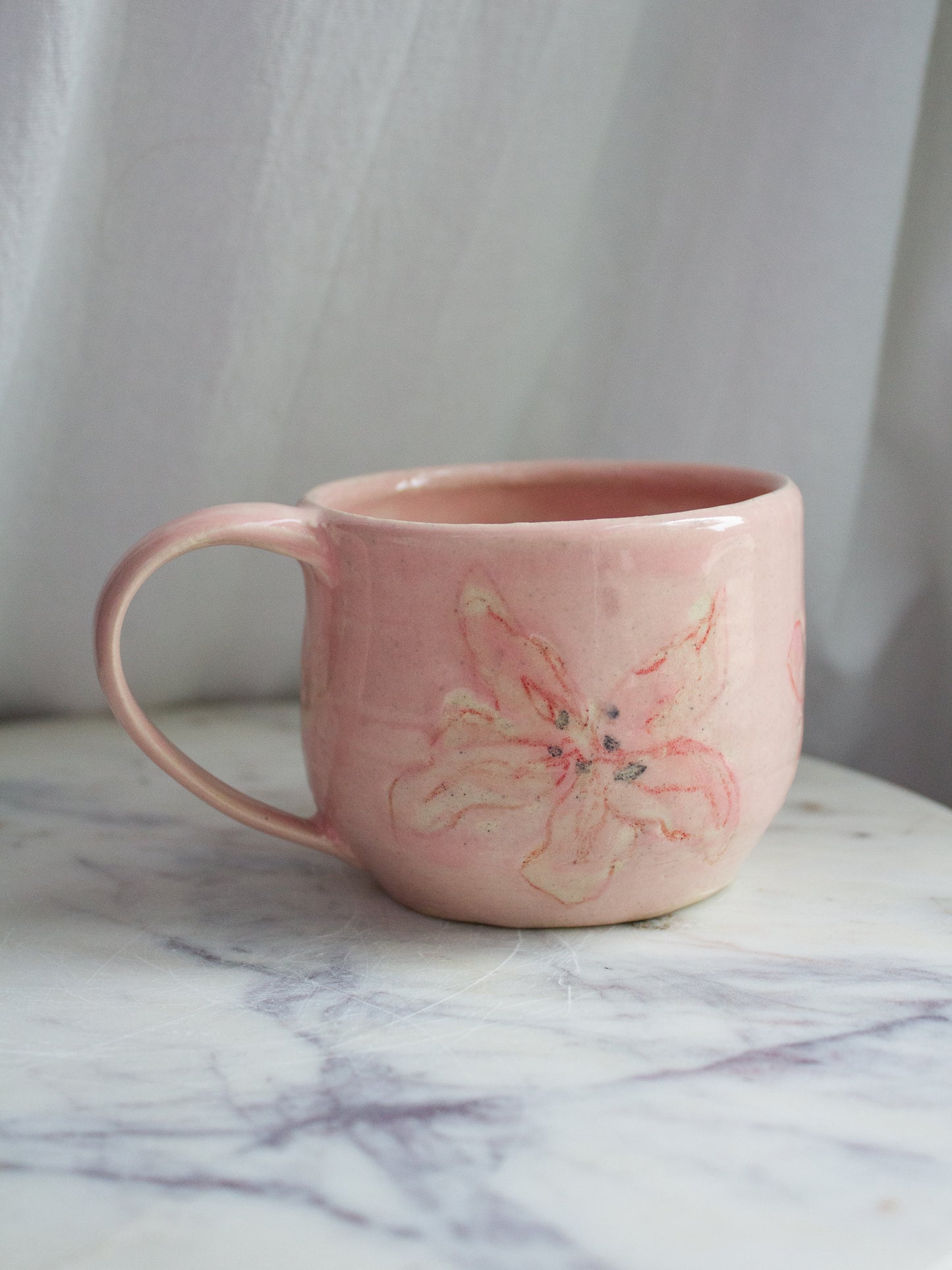 Small Pink and Red Lily Mug No. 16
