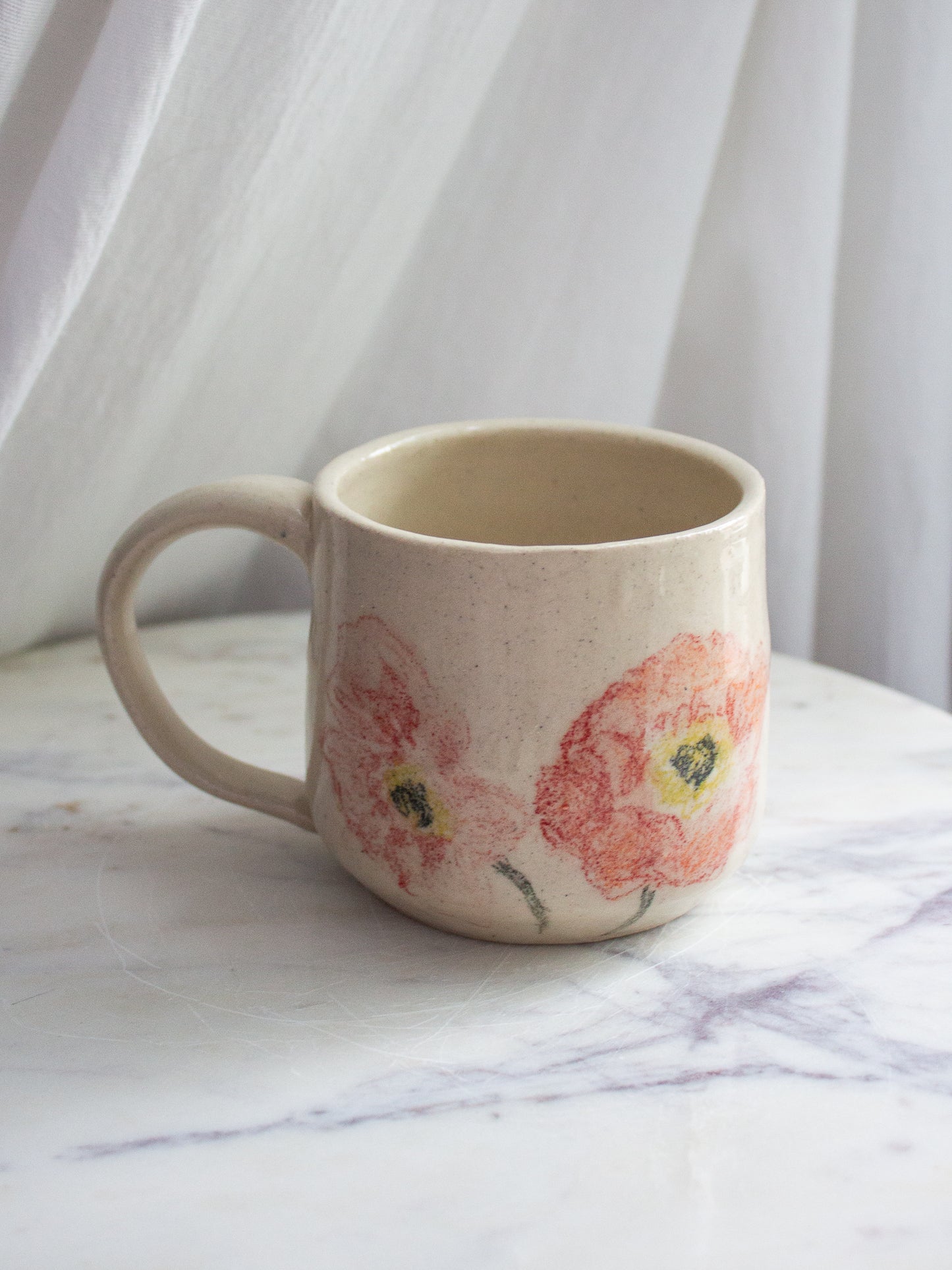 Hand Drawn Poppy Mug No. 11