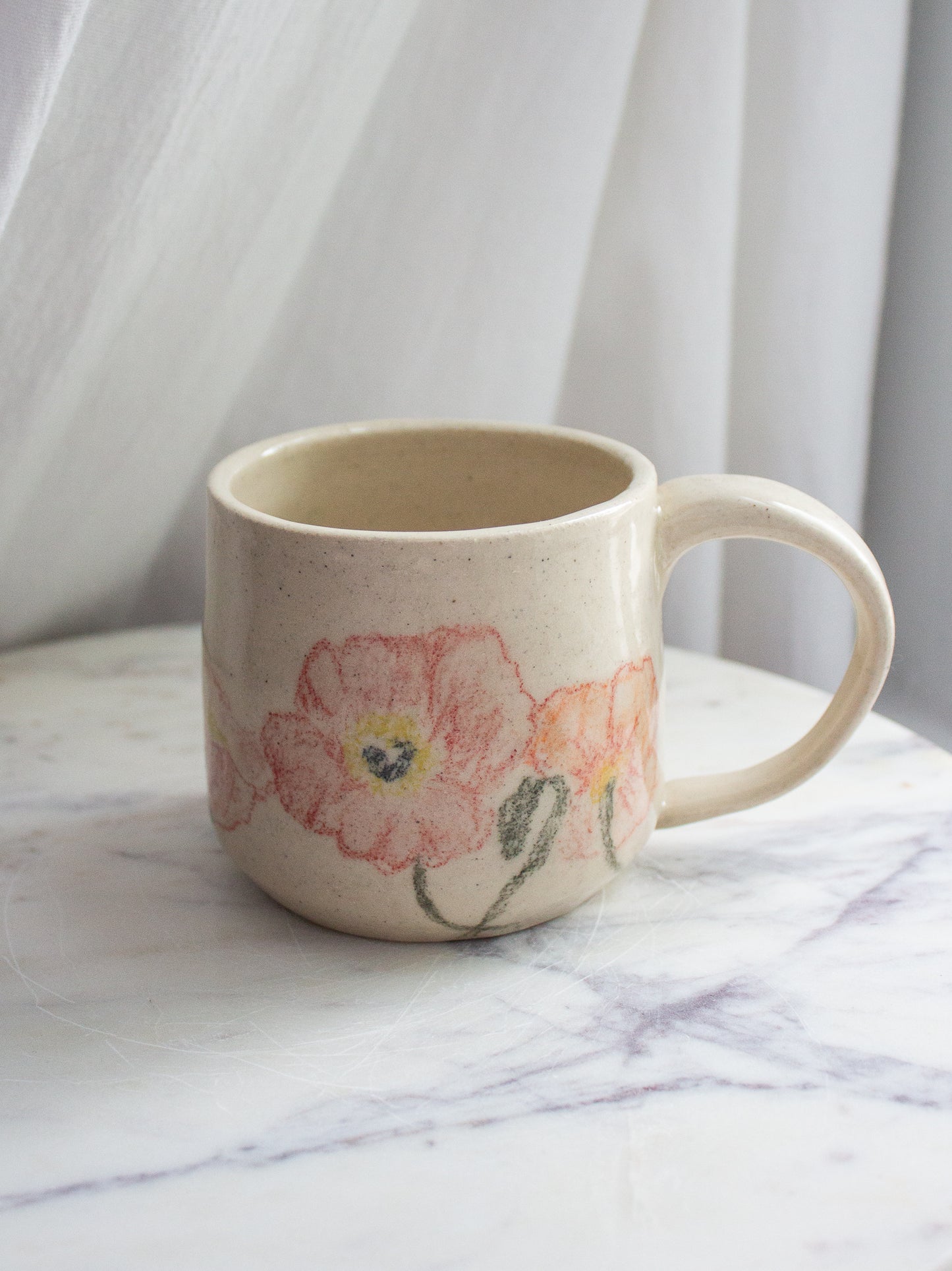 Hand Drawn Poppy Mug No. 11