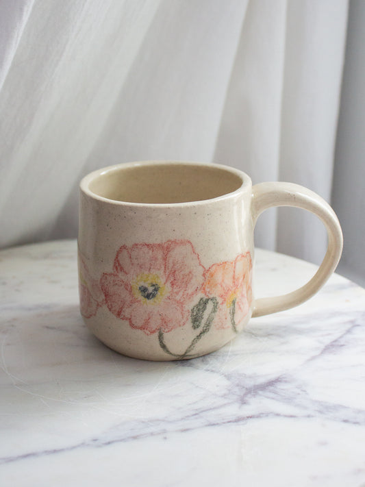 Hand Drawn Poppy Mug No. 11