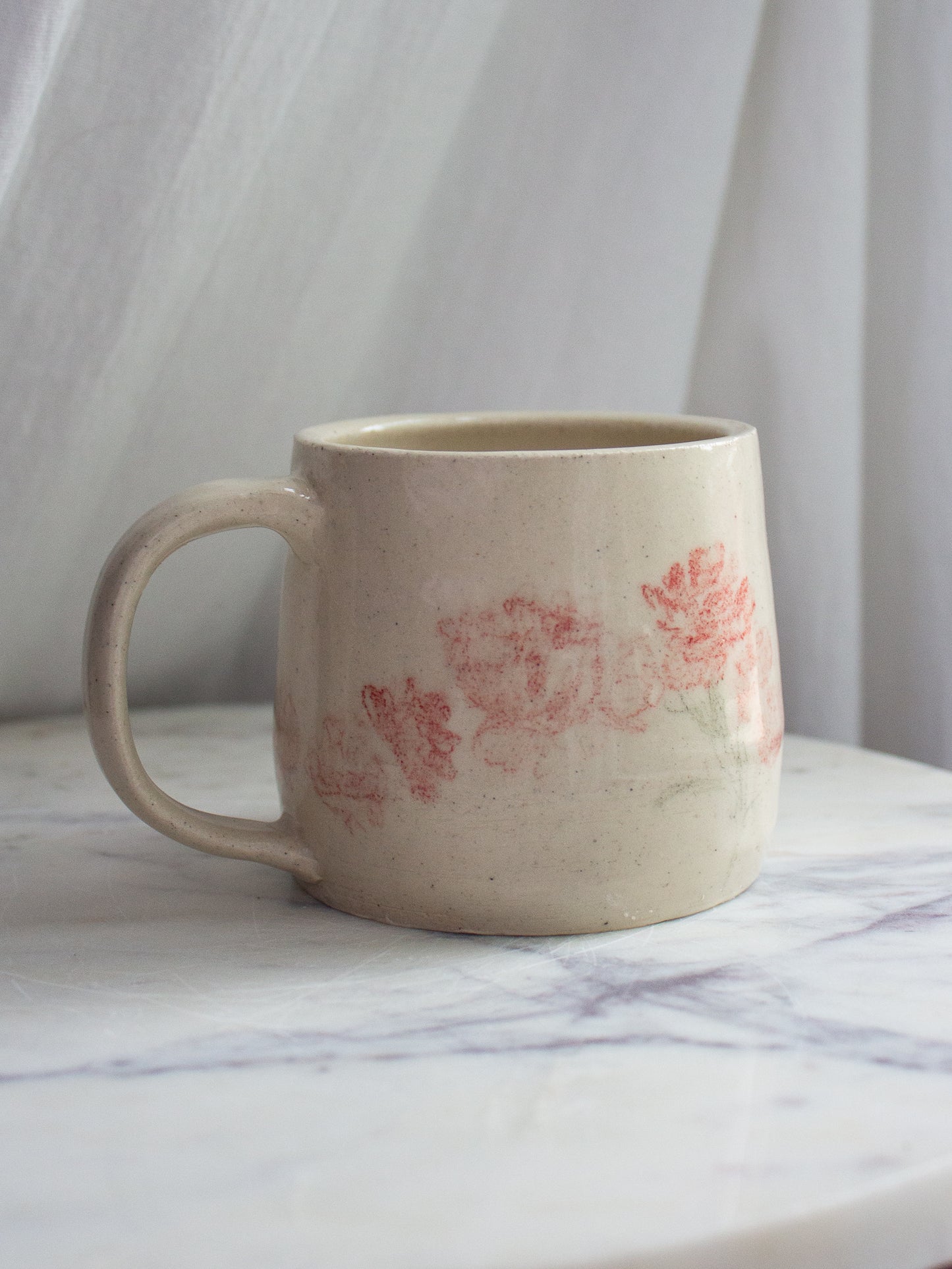 Hand Drawn Red Poppy Mug No. 8