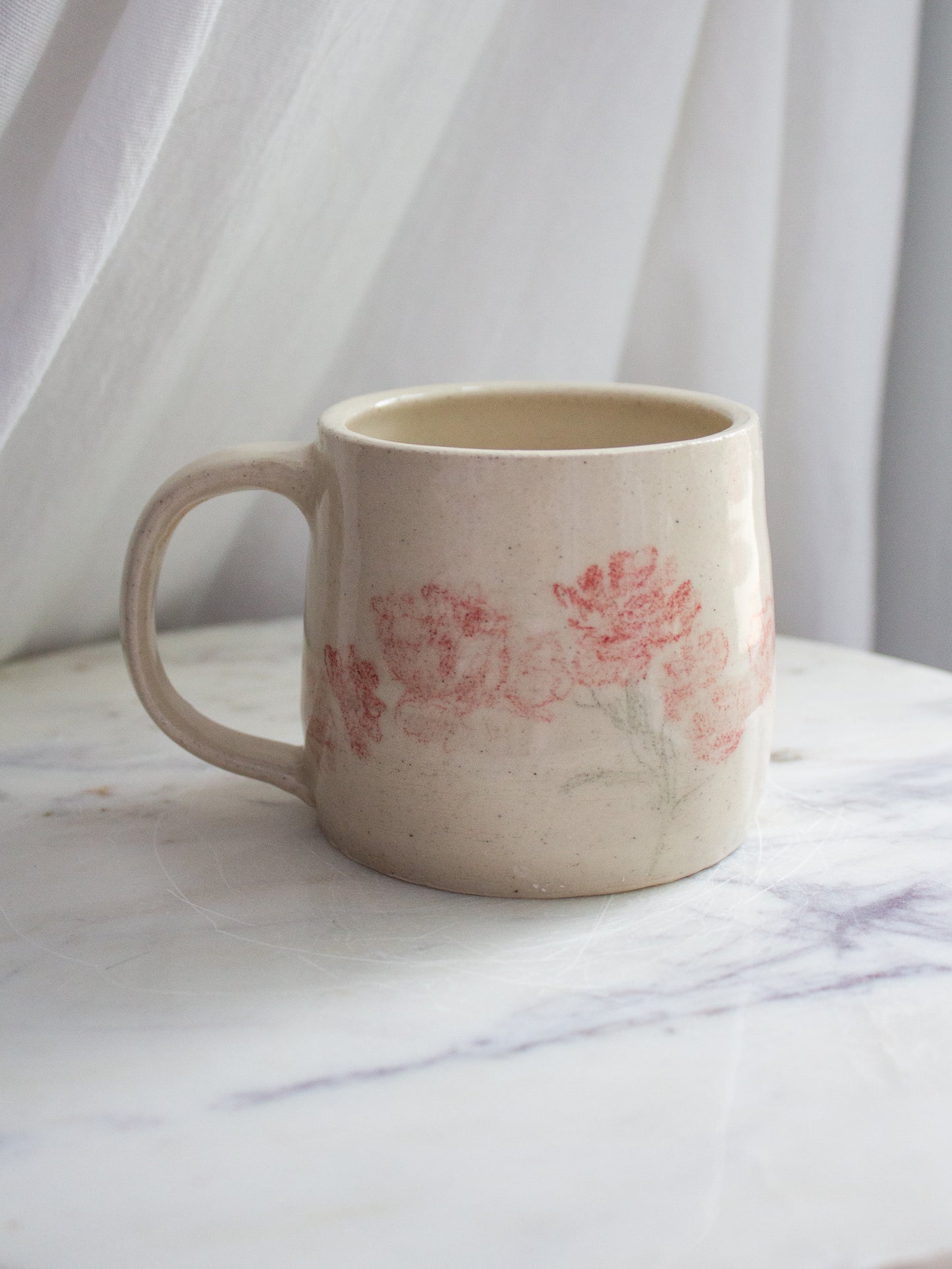 Hand Drawn Red Poppy Mug No. 8
