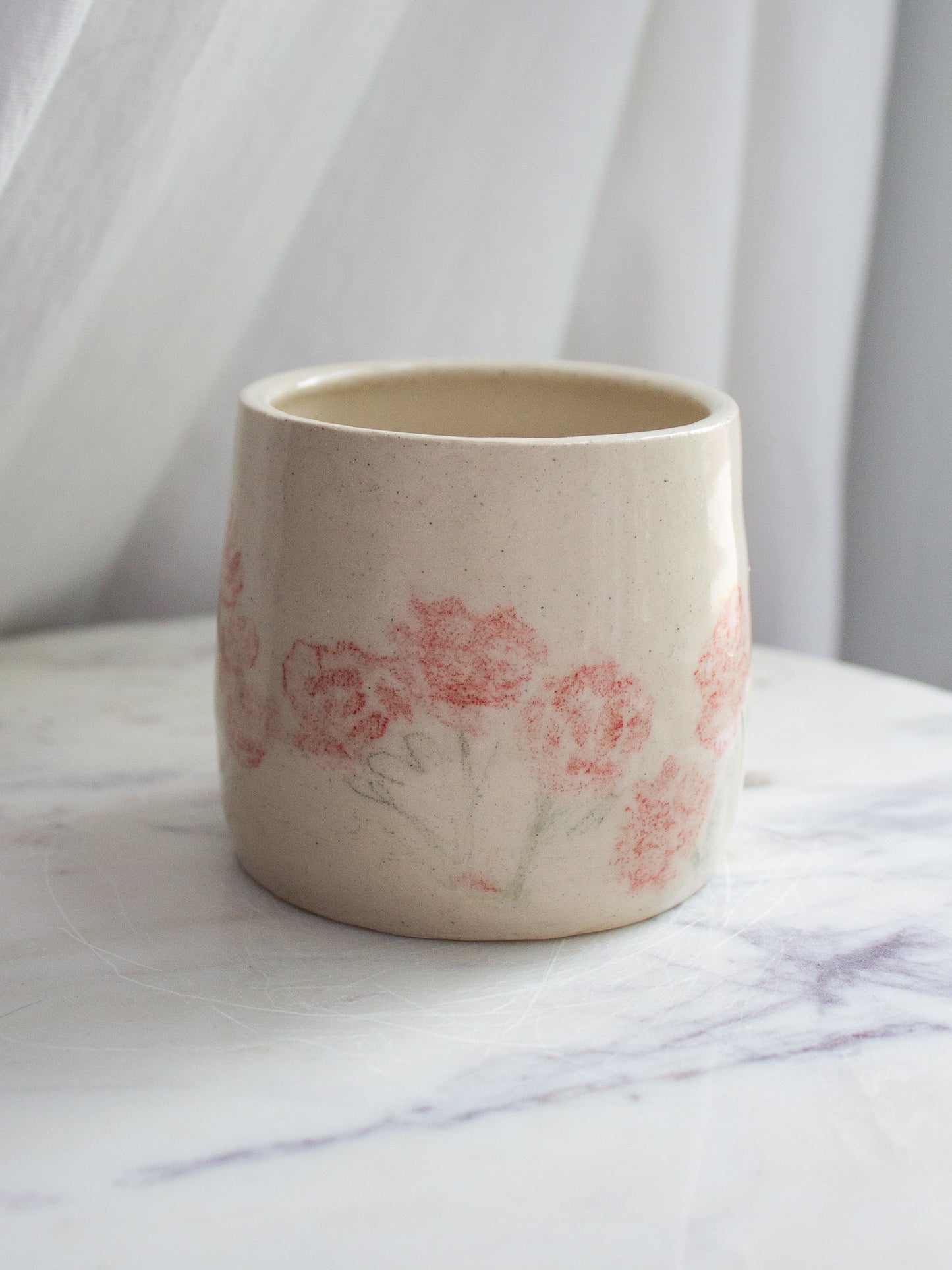 Hand Drawn Red Poppy Mug No. 8