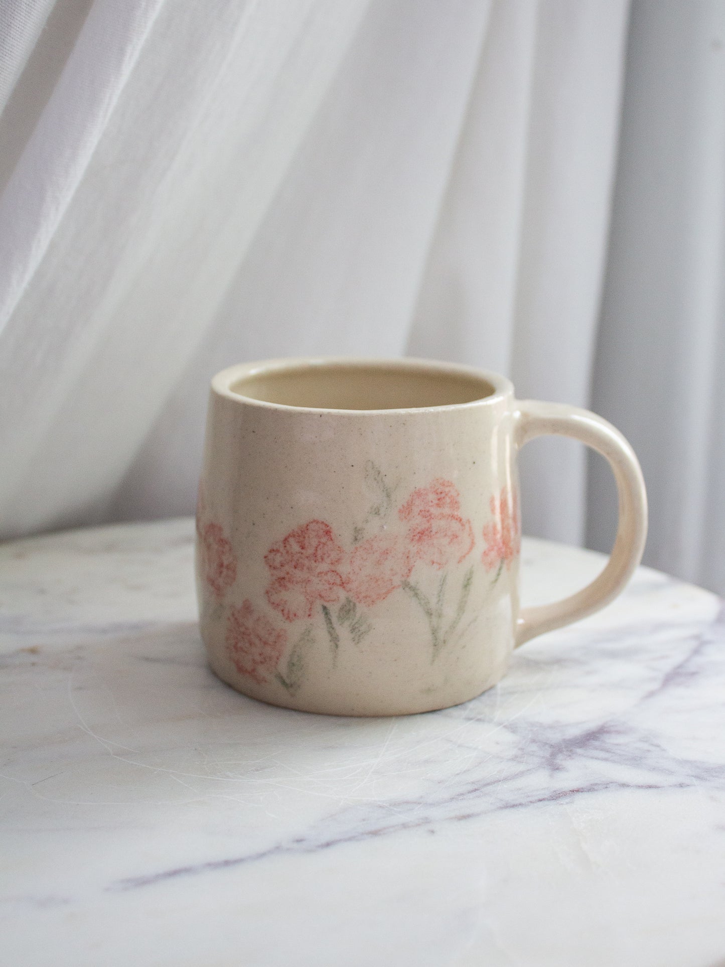 Hand Drawn Red Poppy Mug No. 8