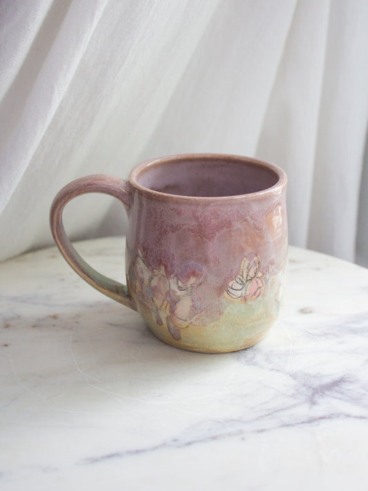 Hand Painted Lavender Floral Mug No. 7