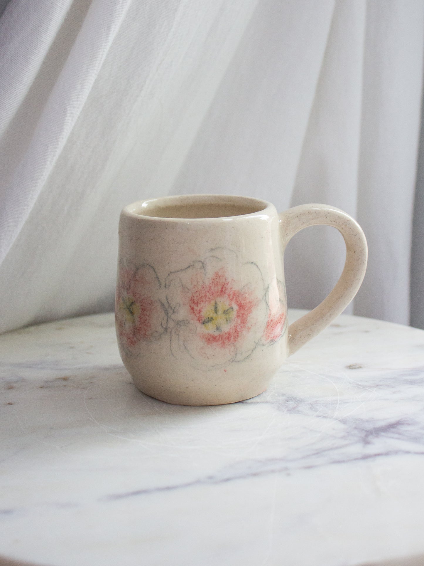 Hand Drawn Poppy Mug No. 6