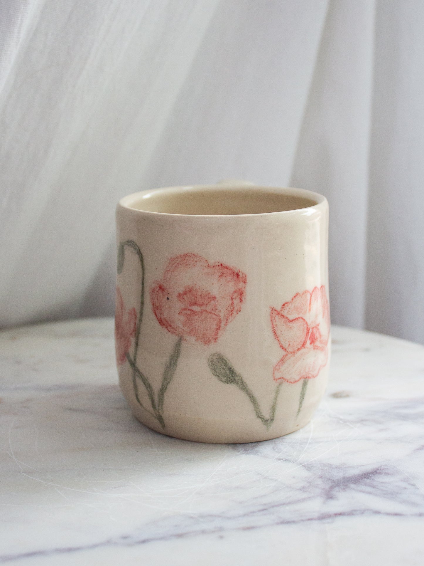 Hand Drawn Poppy Mug No. 4