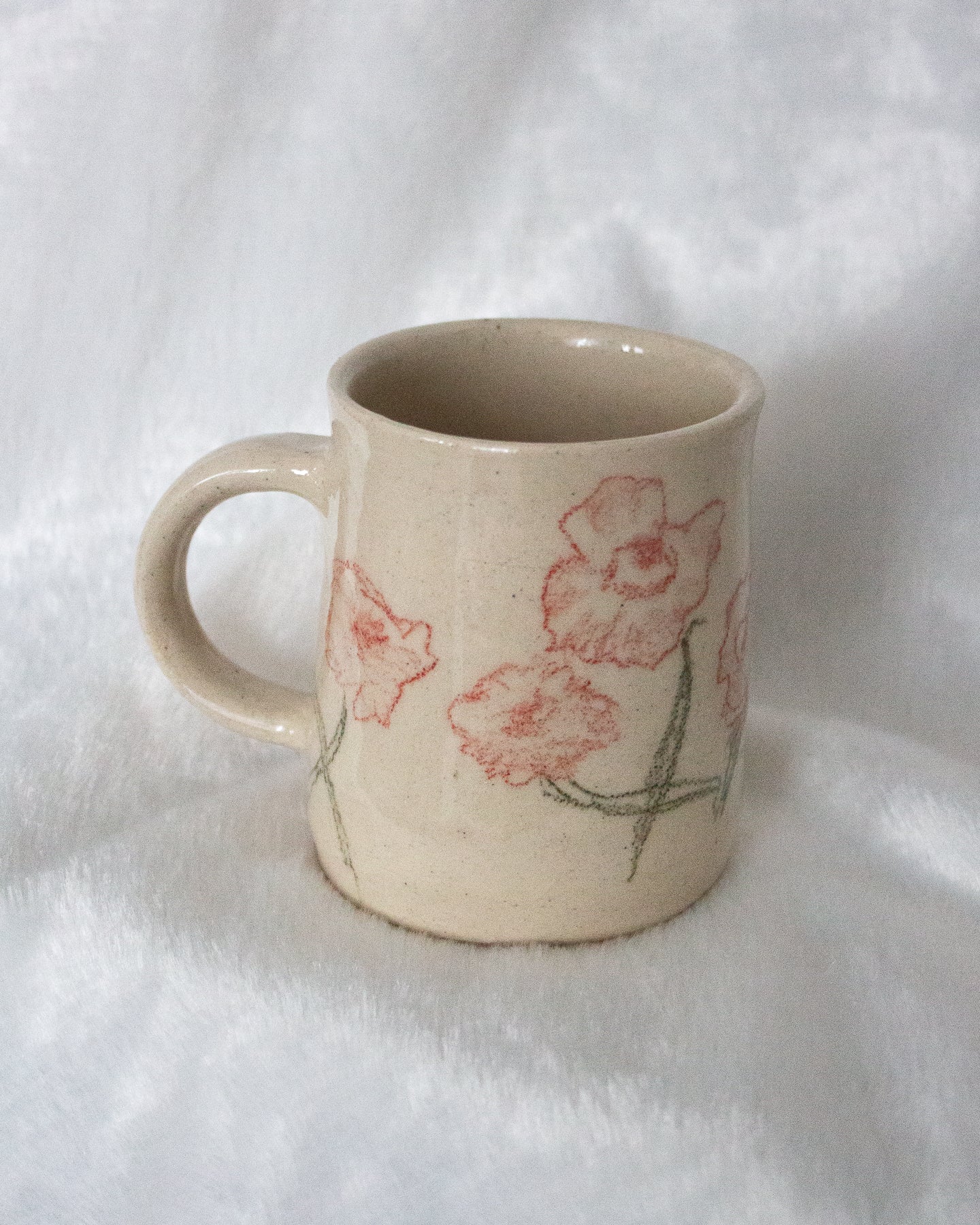 Hand Drawn Red Poppy Mug