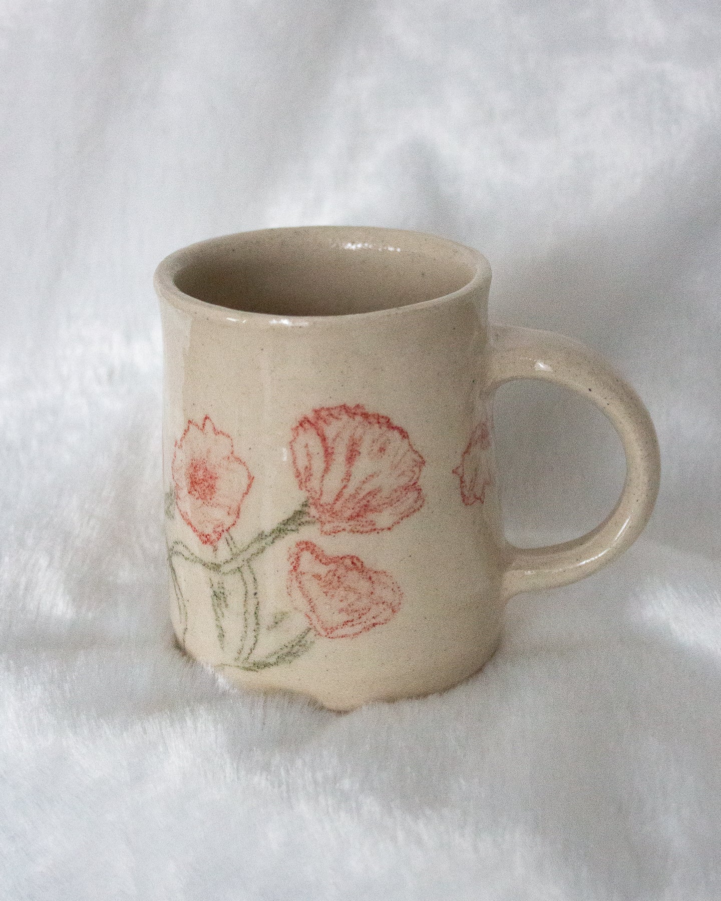 Hand Drawn Red Poppy Mug