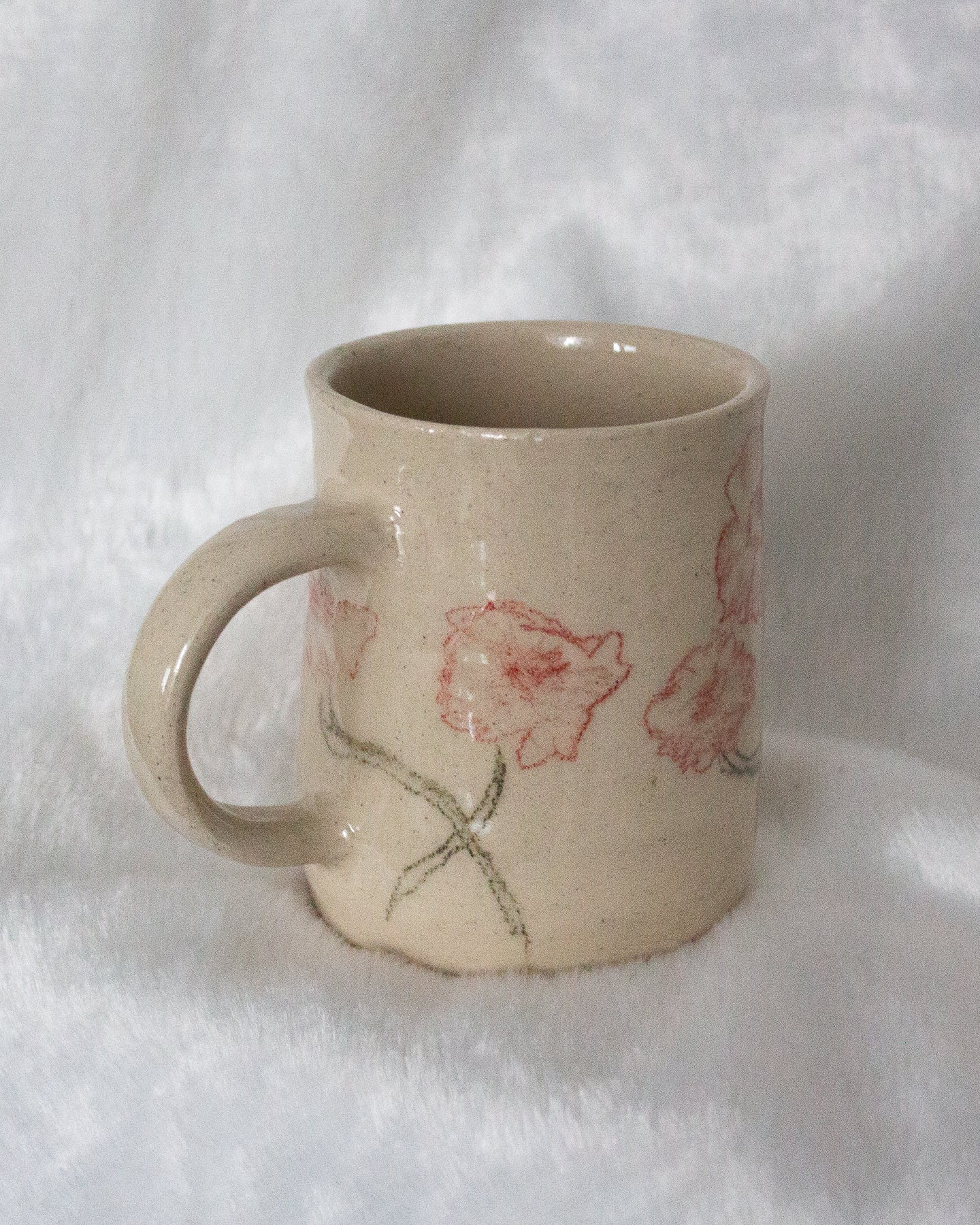 Hand Drawn Red Poppy Mug