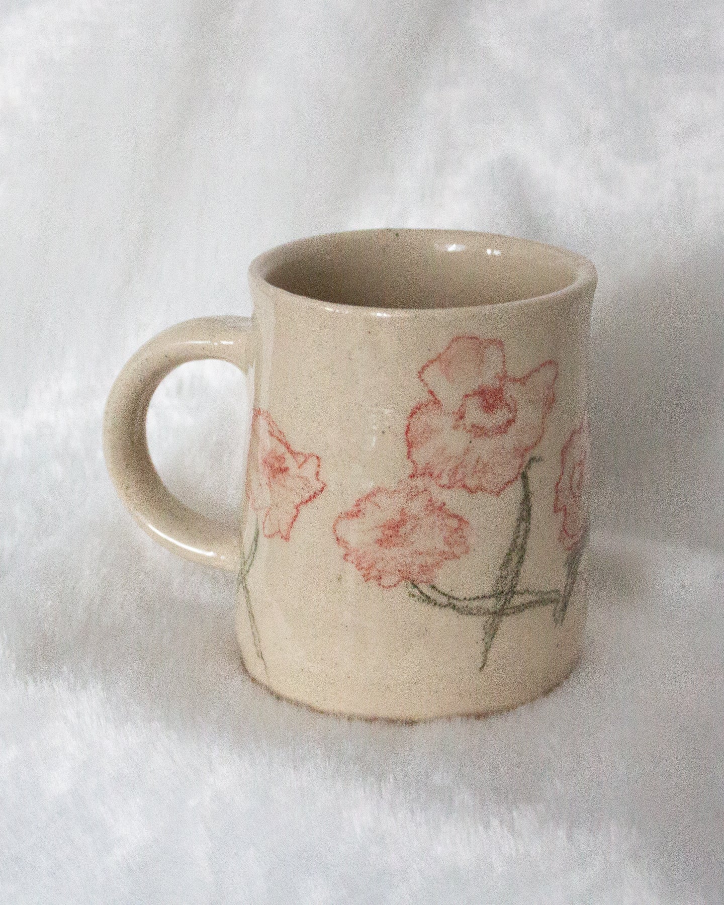 Hand Drawn Red Poppy Mug