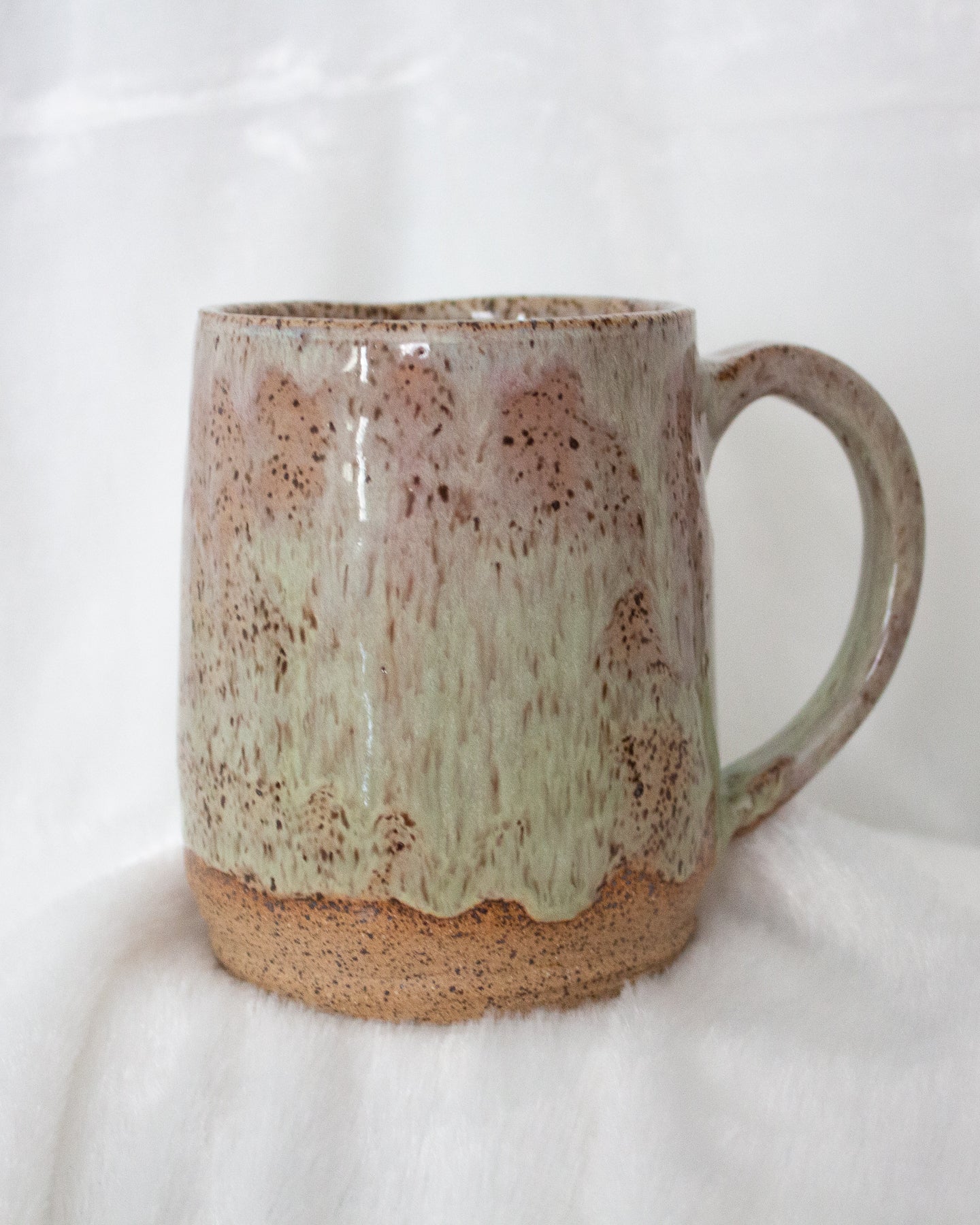 Large Green Speckled Mug