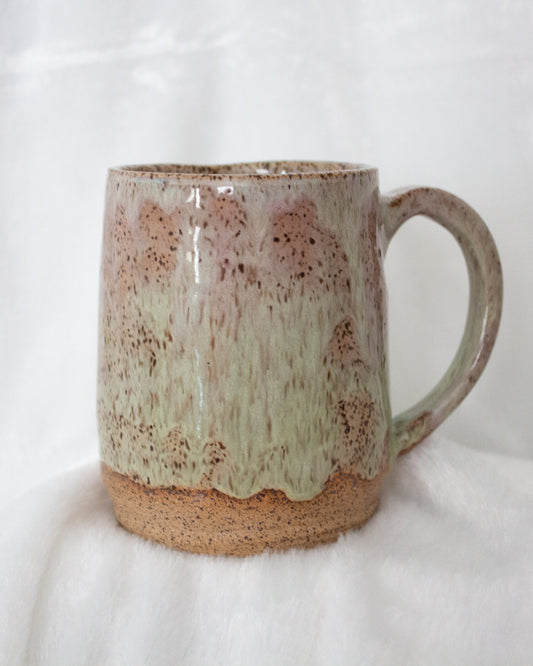 Large Green Speckled Mug