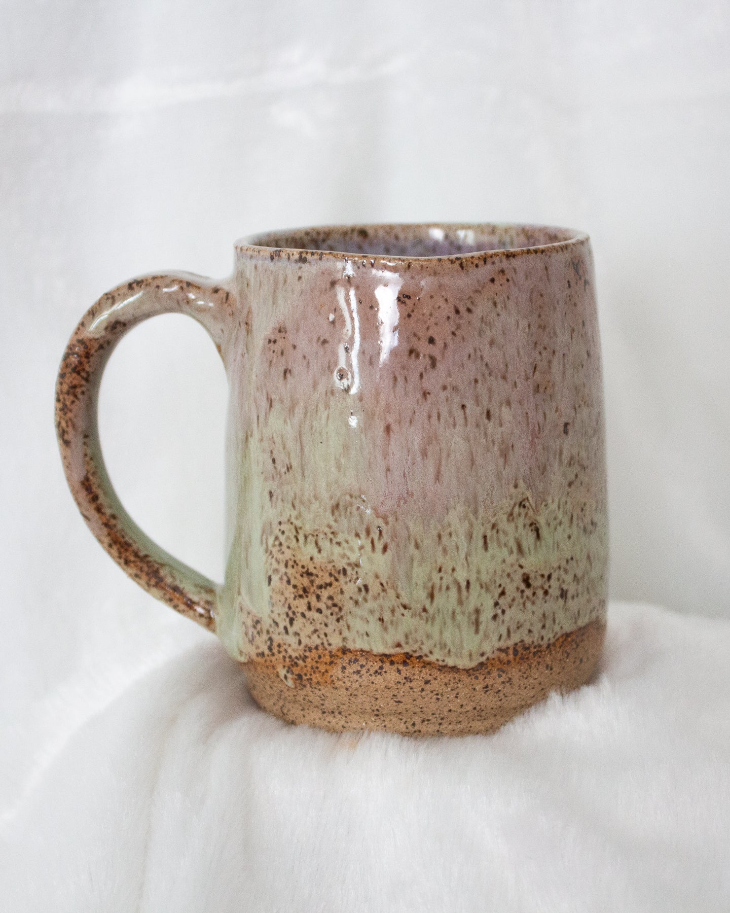 Large Green Speckled Mug