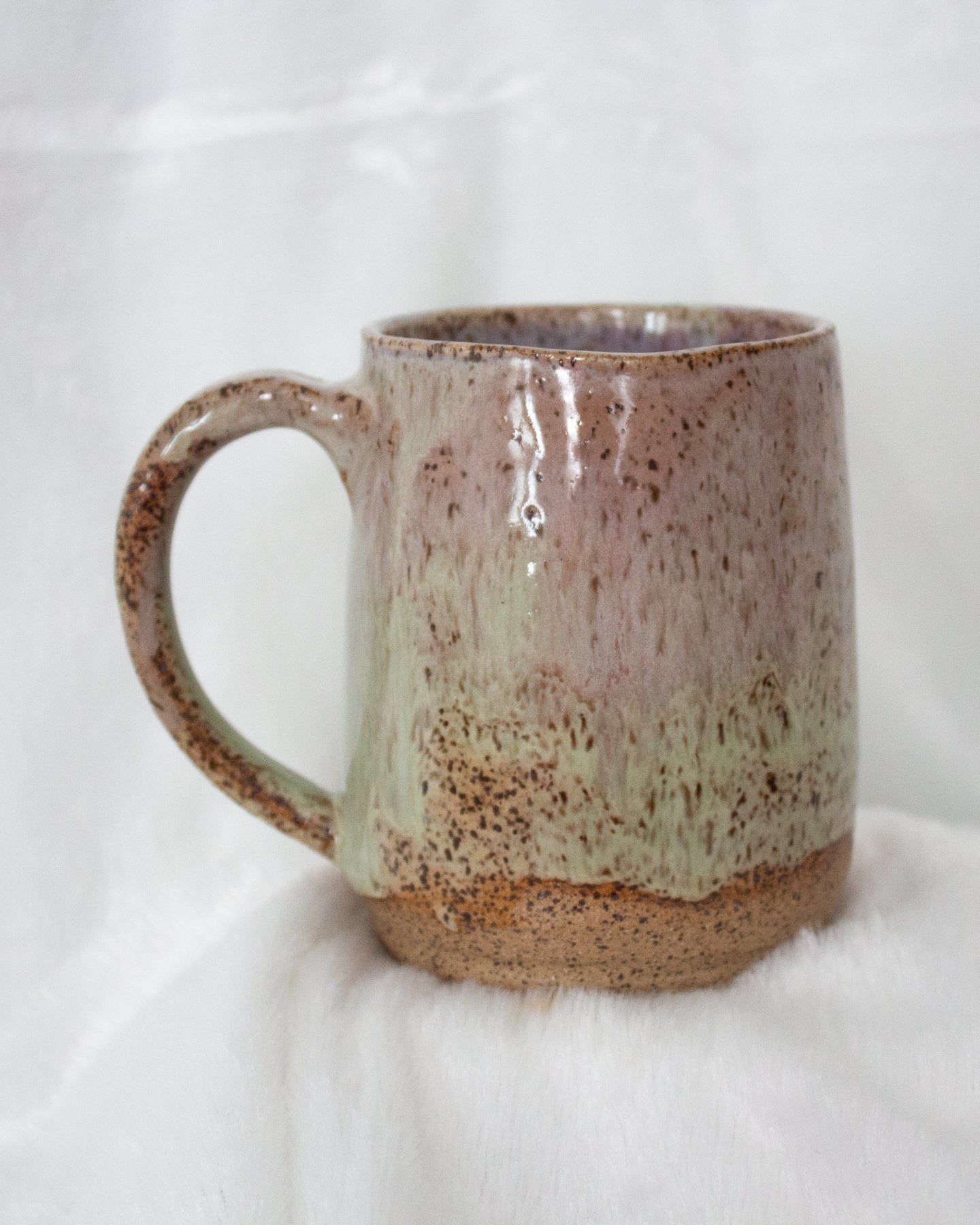 Large Green Speckled Mug