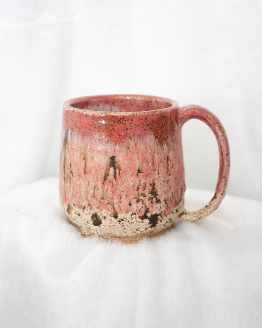 Pink and White Speckled Mug