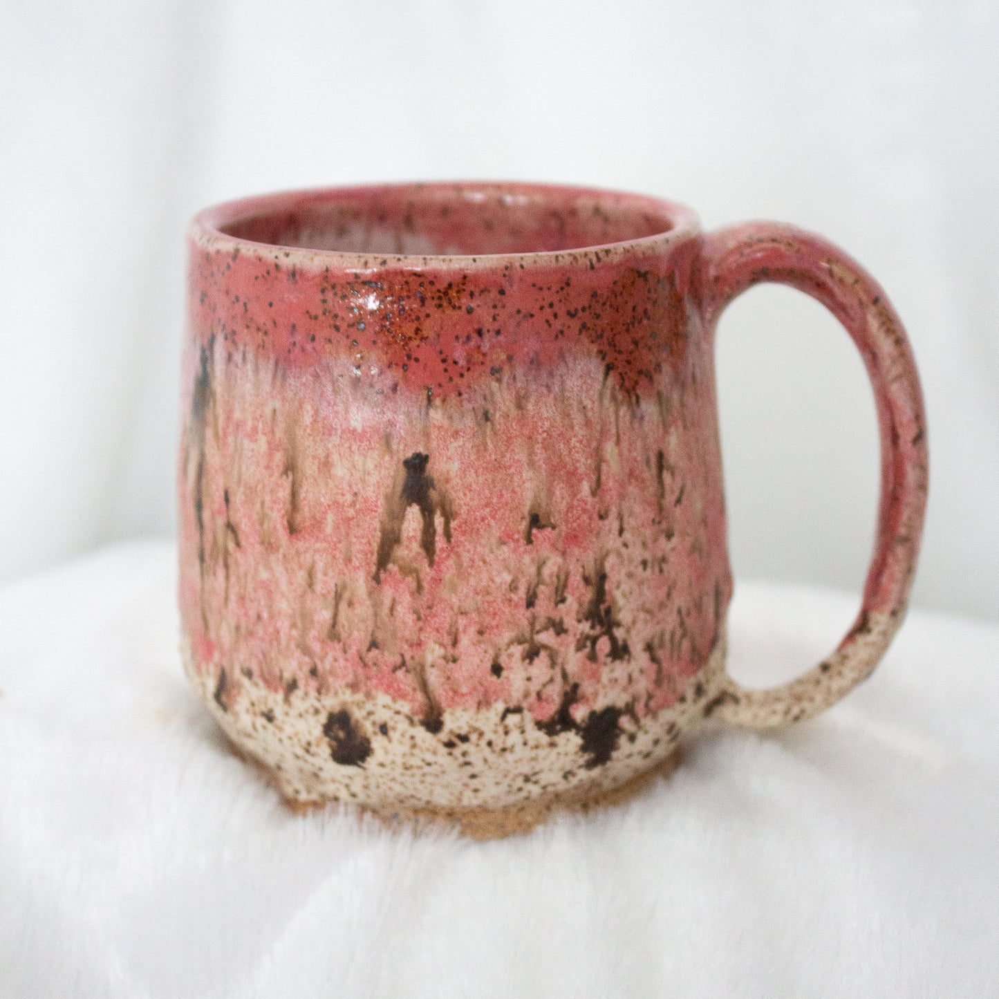 Pink and White Speckled Mug