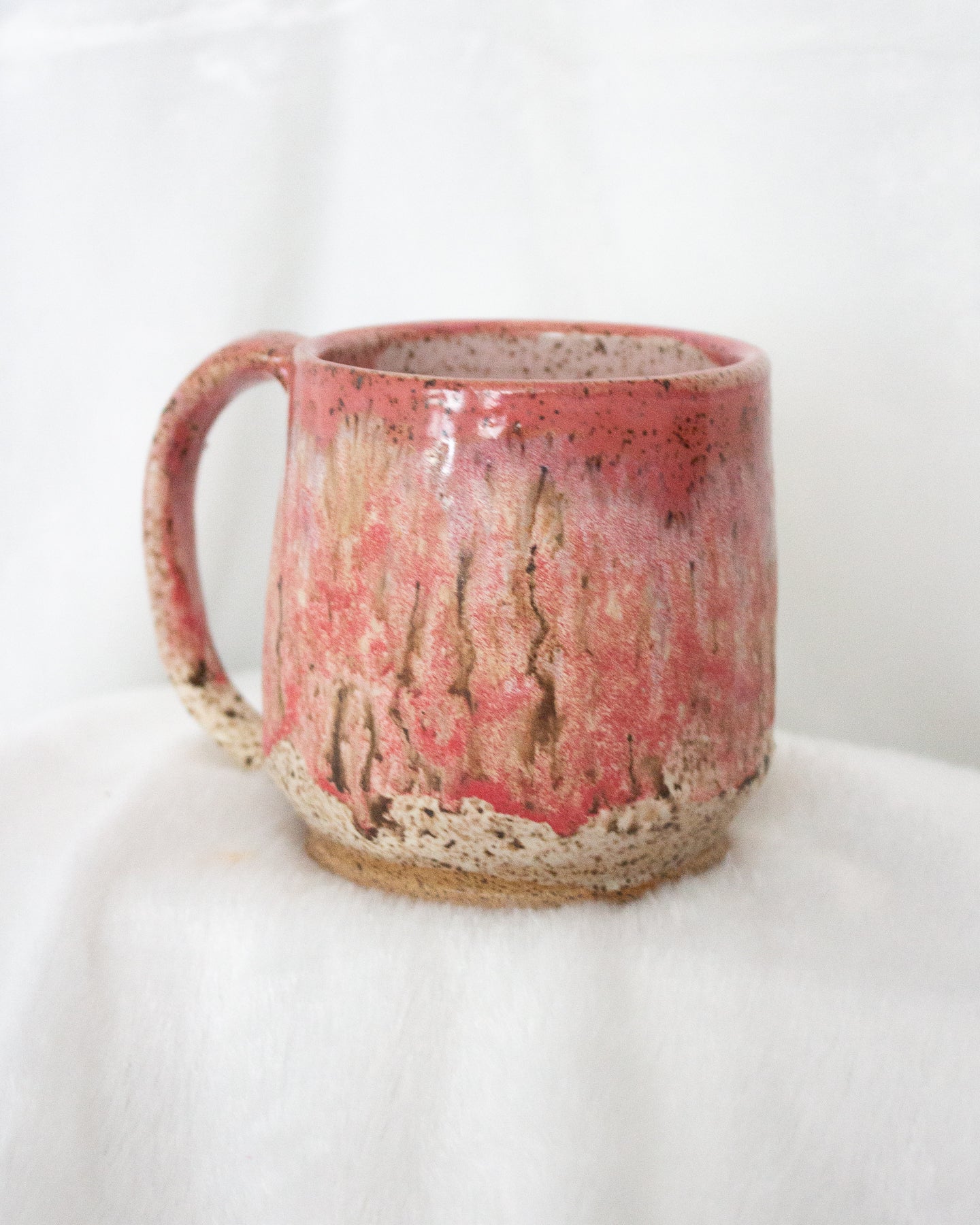 Pink and White Speckled Mug