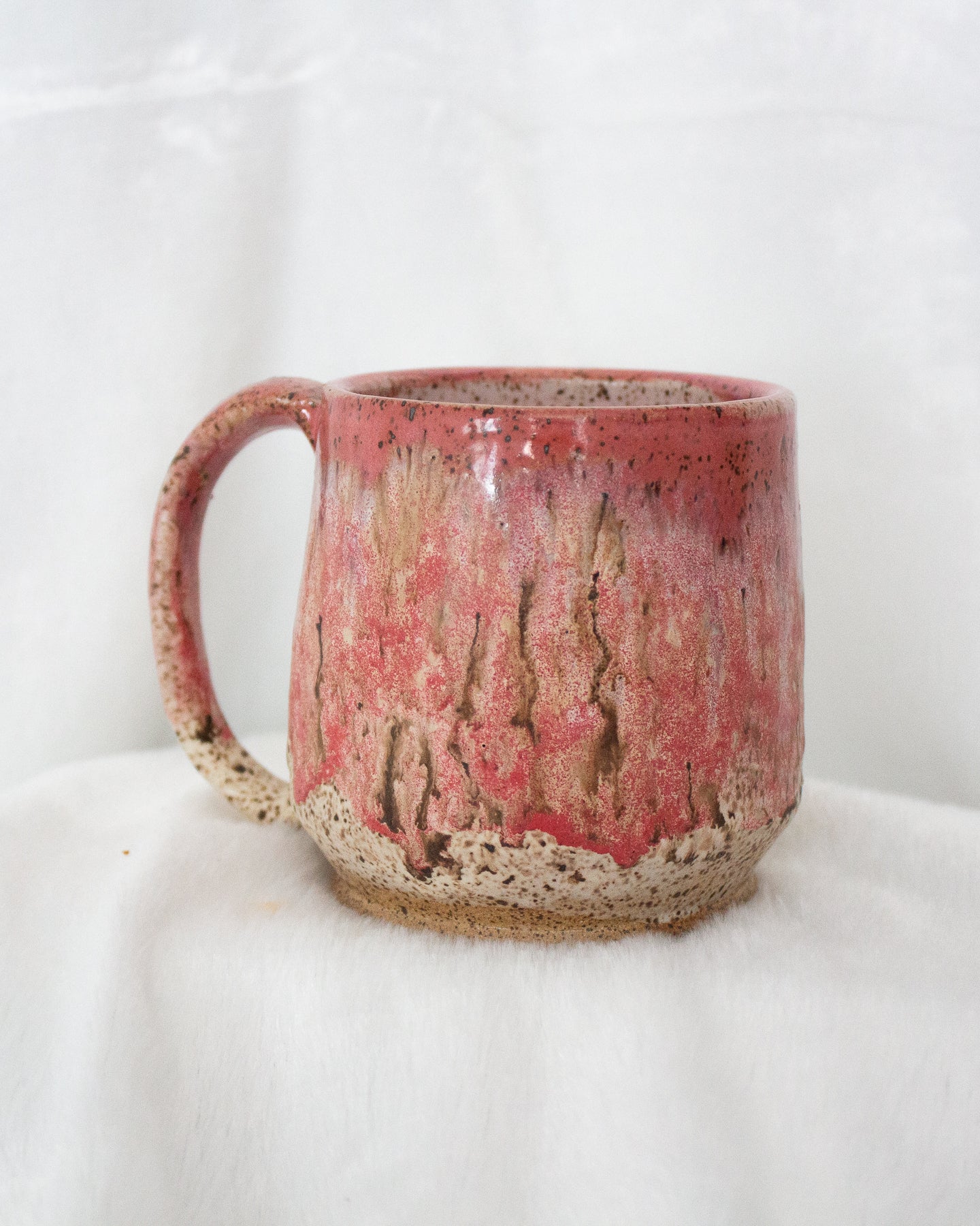Pink and White Speckled Mug