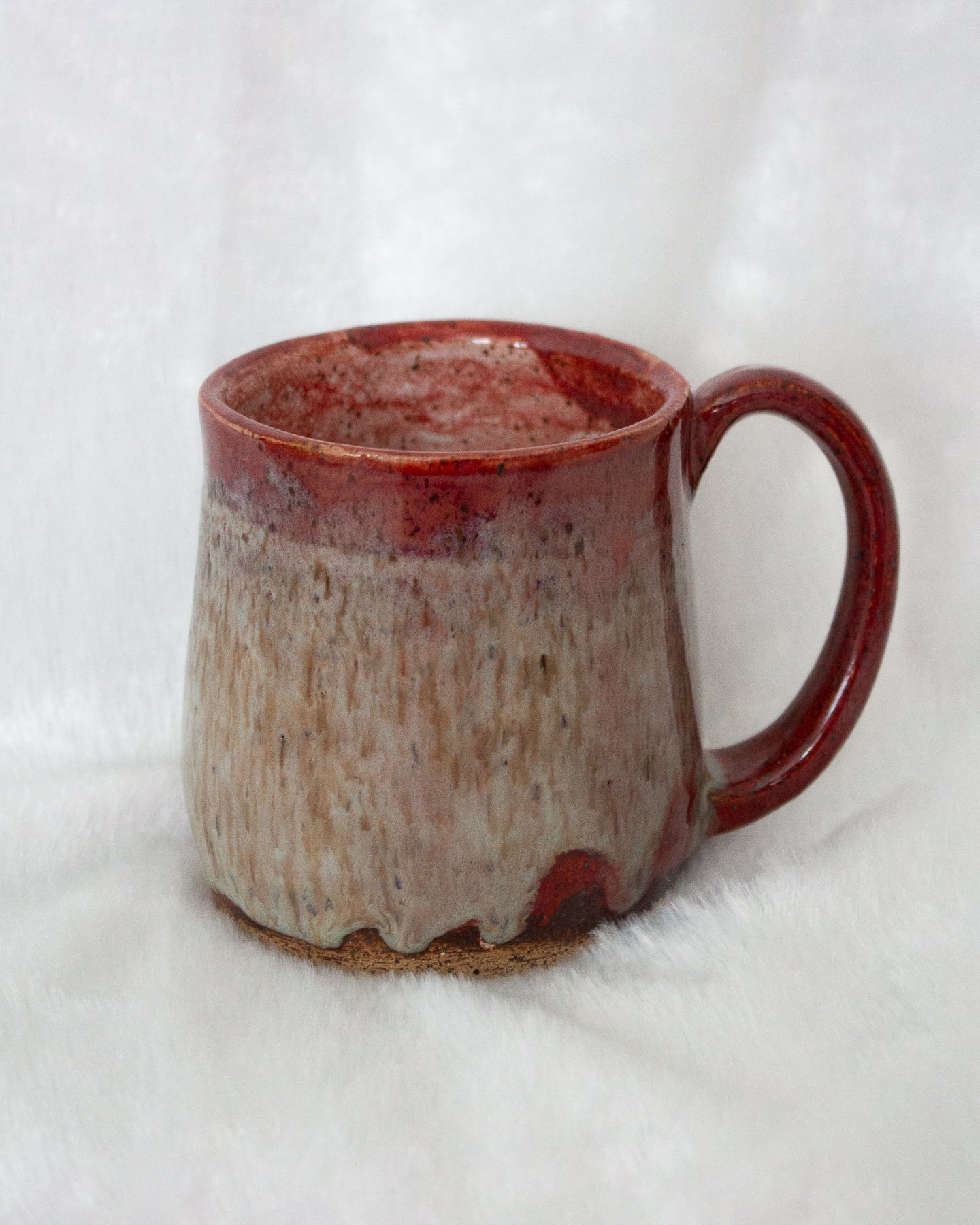 Set of Two Red & Turquoise Mugs