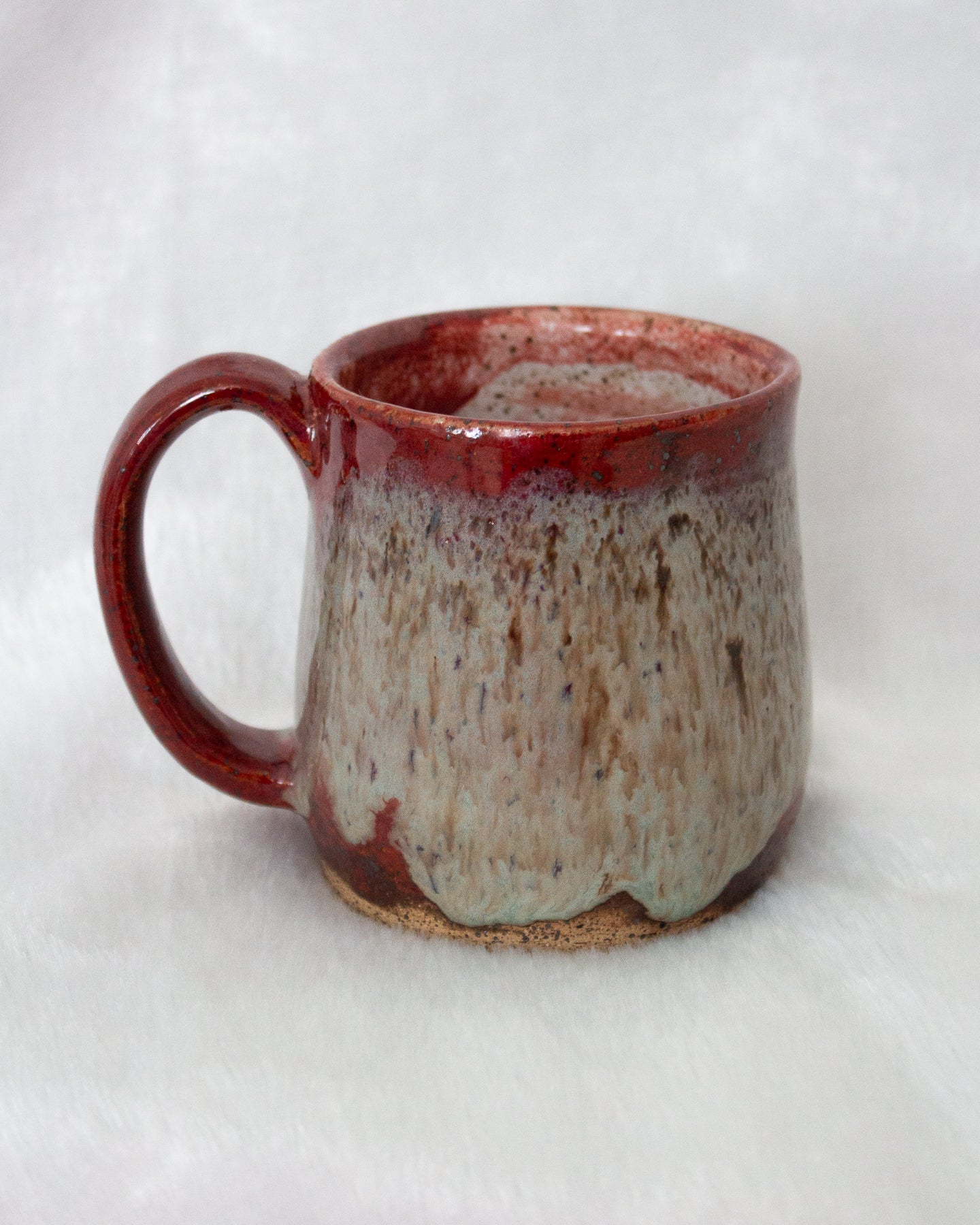 Set of Two Red & Turquoise Mugs