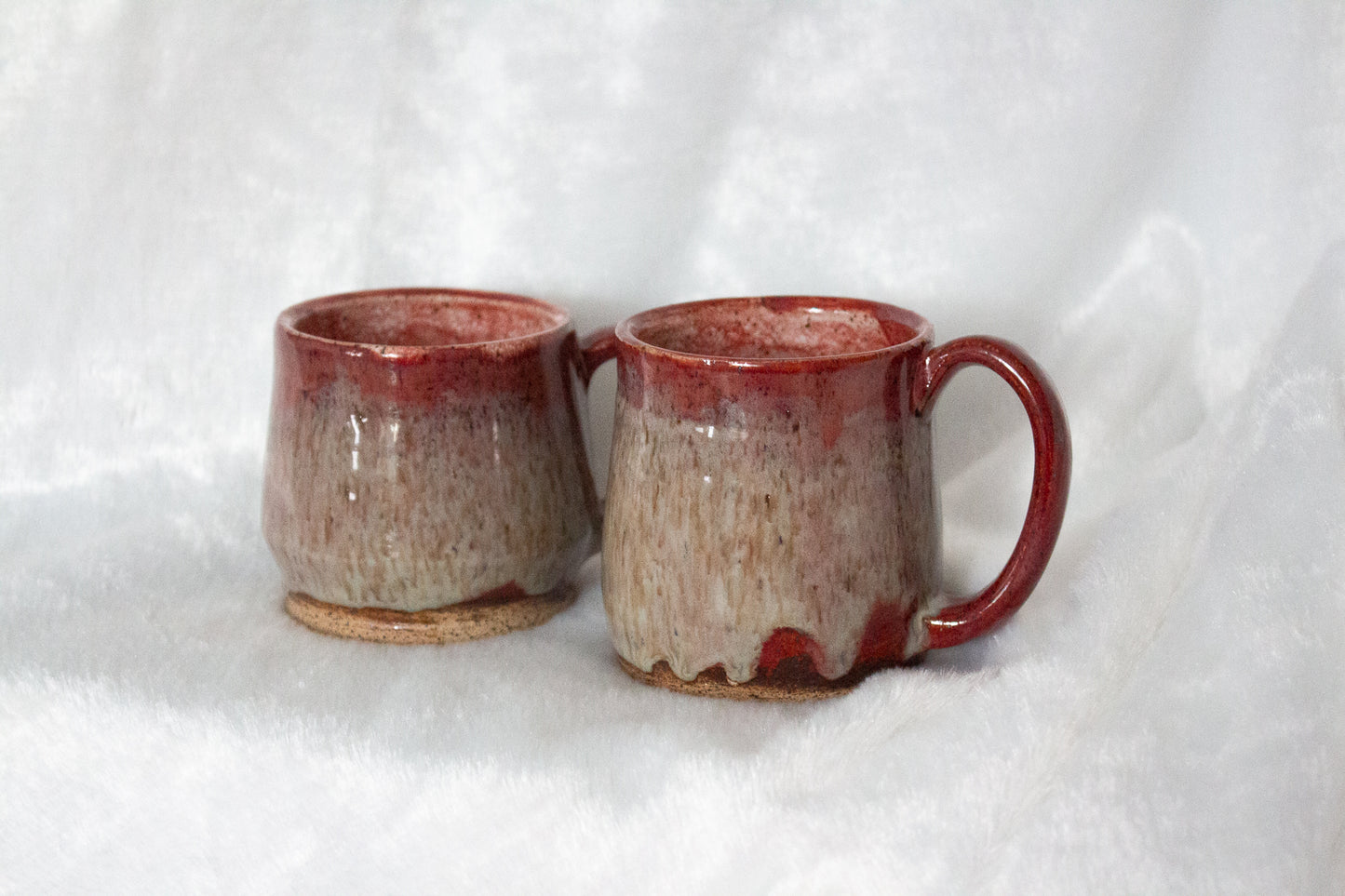 Set of Two Red & Turquoise Mugs