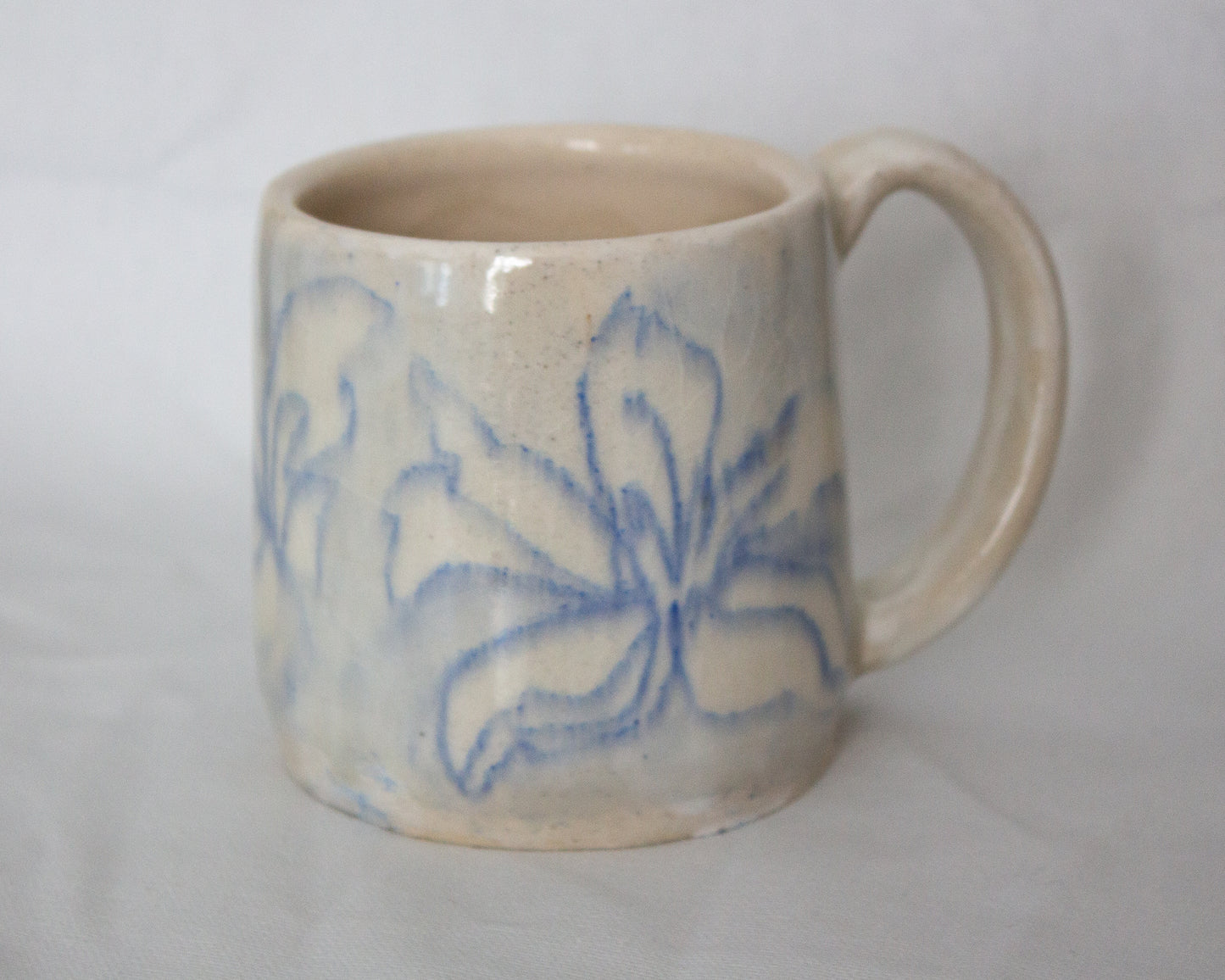 Hand Drawn Blue Abstracted Floral Mug