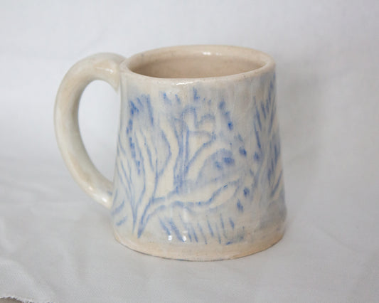 Hand Drawn Floral Blue Mug