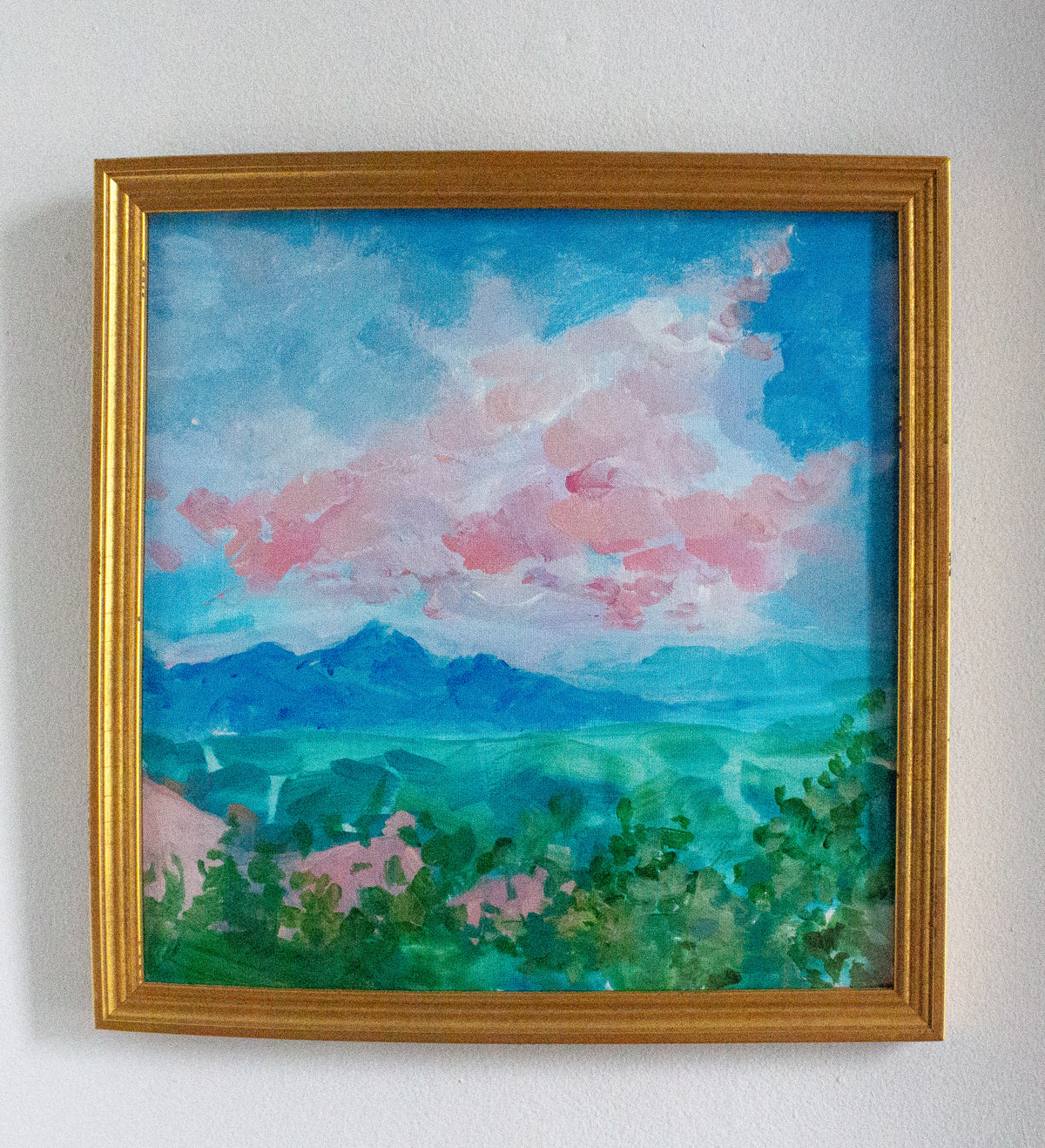 Original Framed Acrylic Painting of Cortona